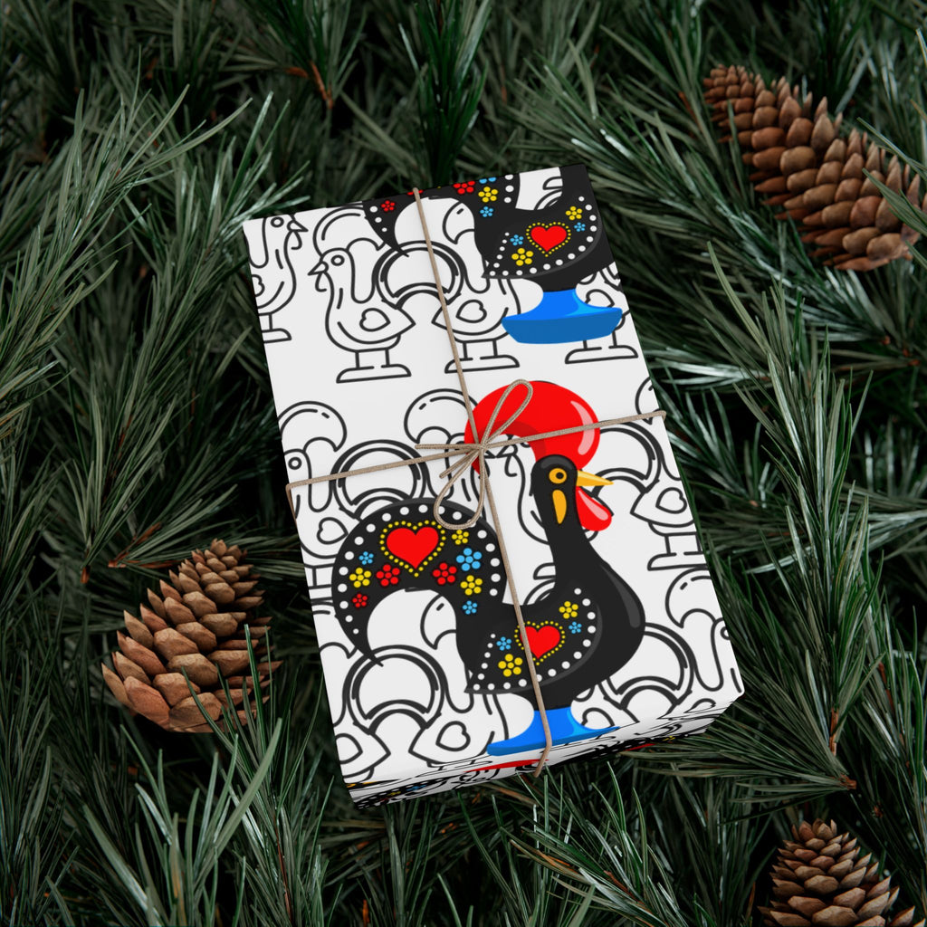 Festive Barcelos Rooster Gift Wrap Papers - Stylish and Playful Wrapping for All Occasions