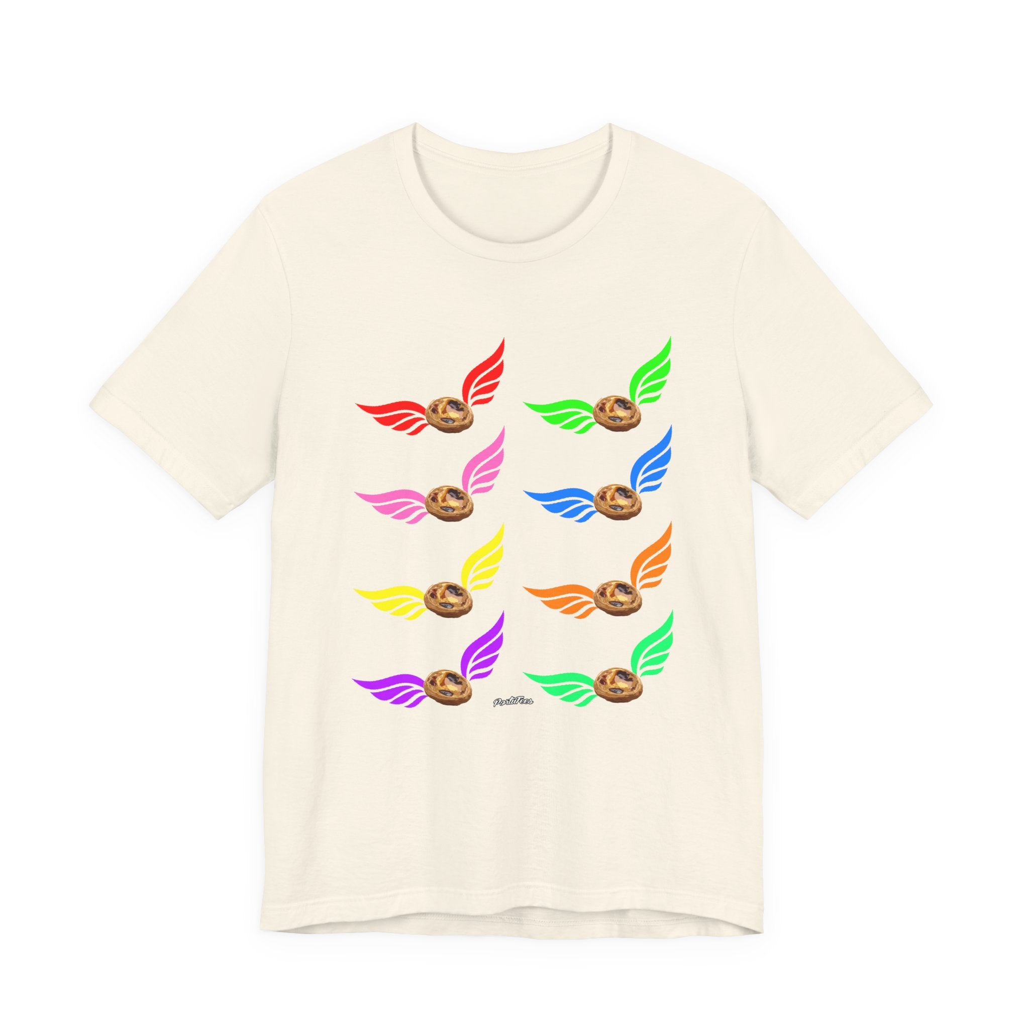 Flying Natas Rainbow Tee — Colorful Winged Pastel Da Natas Graphic T-Shirt