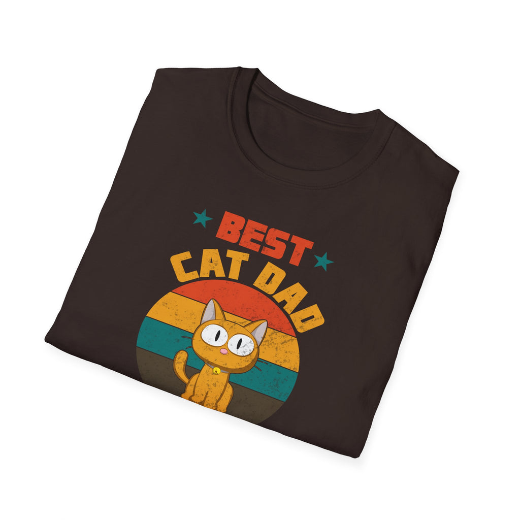 Best Cat Dad Ever T-Shirt | Funny Cat Lover Gift | Unisex Softstyle Tee | Perfect for Father's Day, Birthdays, Pet Owners
