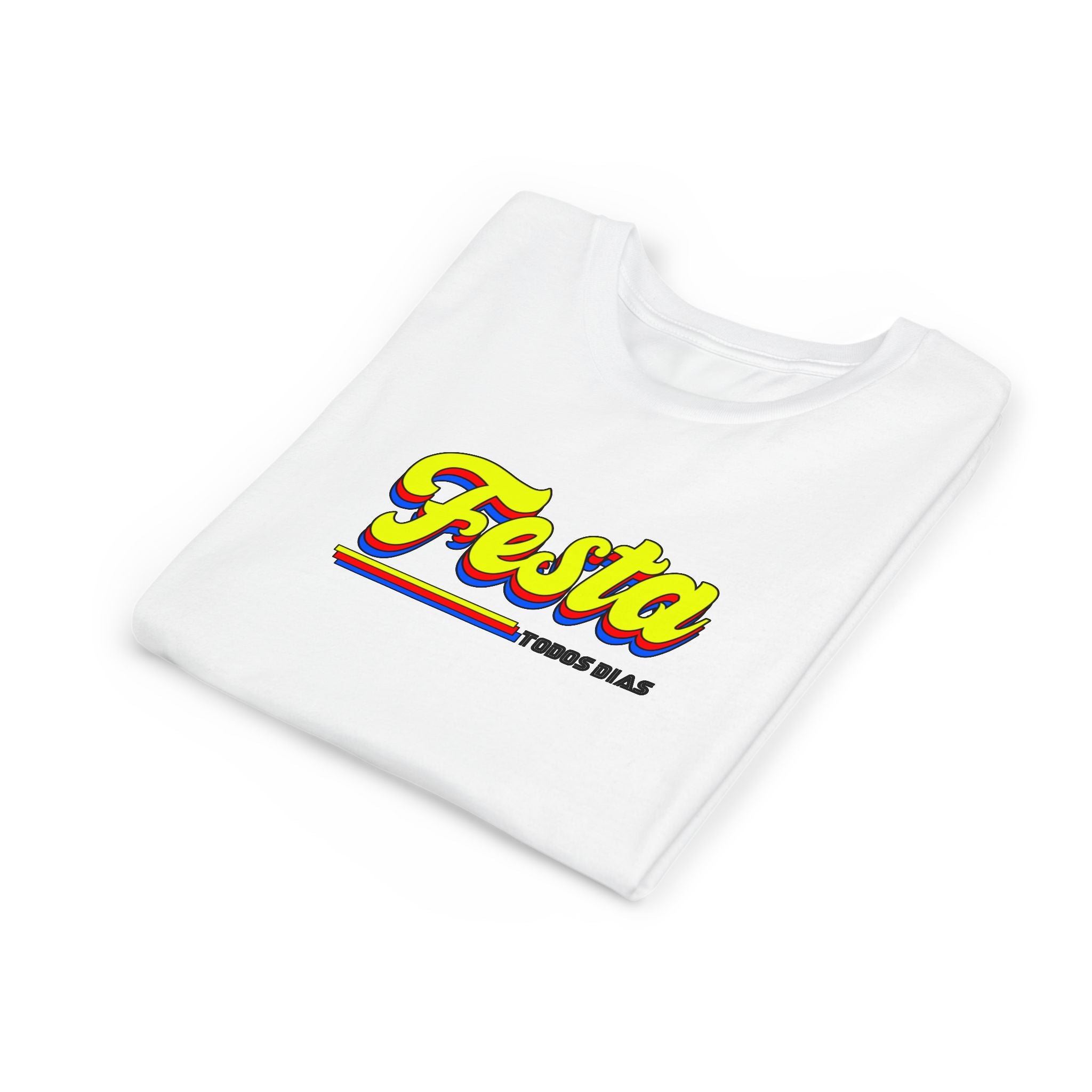 Festa Youth Tee — Bright Retro "Festa Todos Dias" Kids Shirt