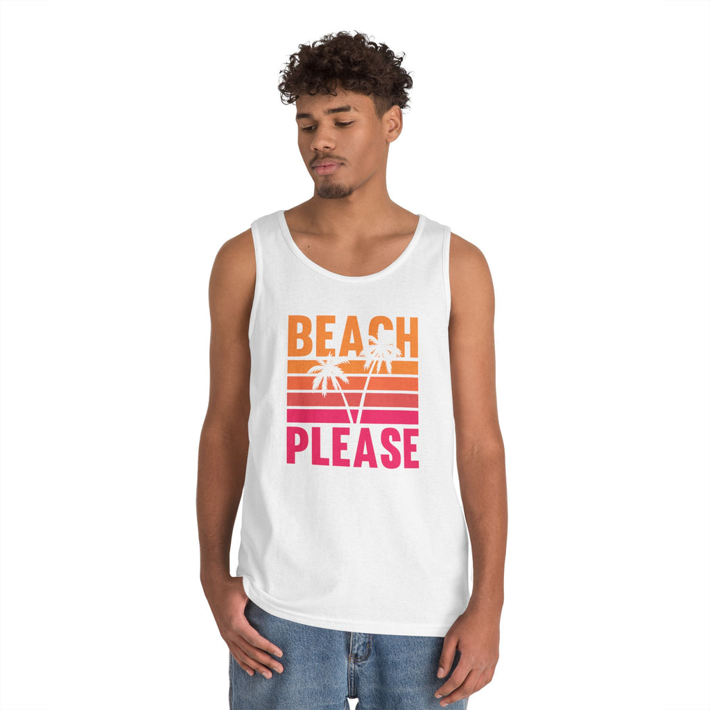 Beach Please Tank Top, Summer Apparel, Unisex Summer Wear, Vacation Style, Gift for Beach Lovers, Pool Party Outfit