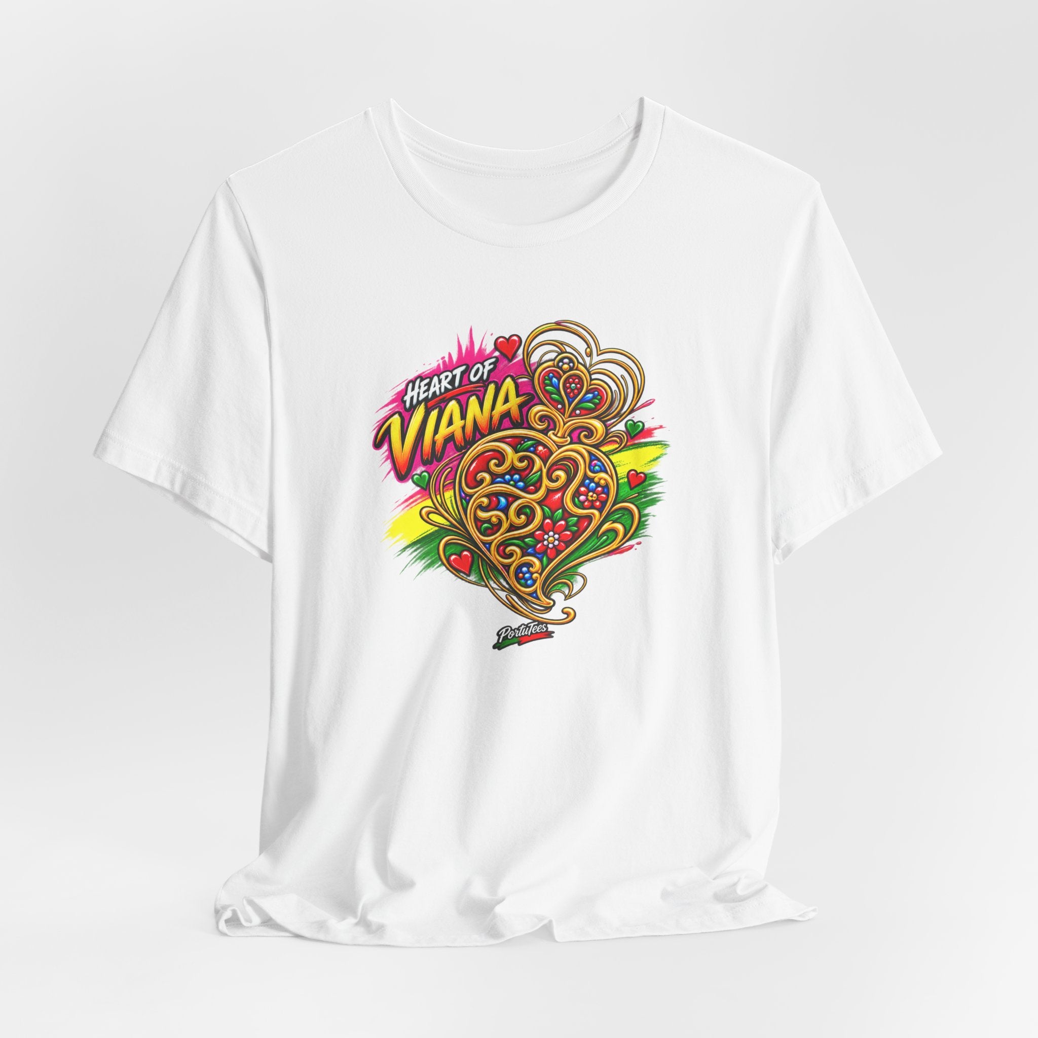 Heart of Viana Graphic Tee – Colorful Floral Heart Design
