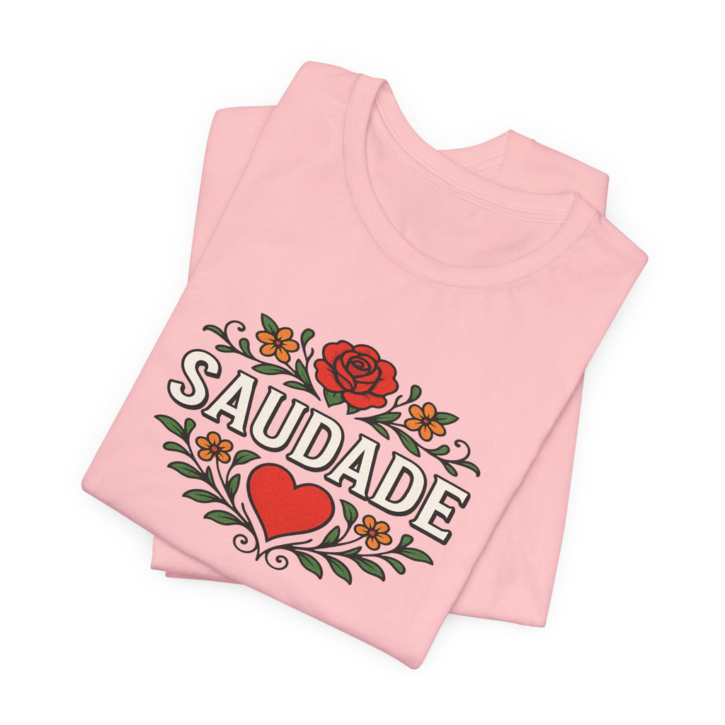 Saudade Floral Heart Tee — Portuguese Nostalgia T-Shirt