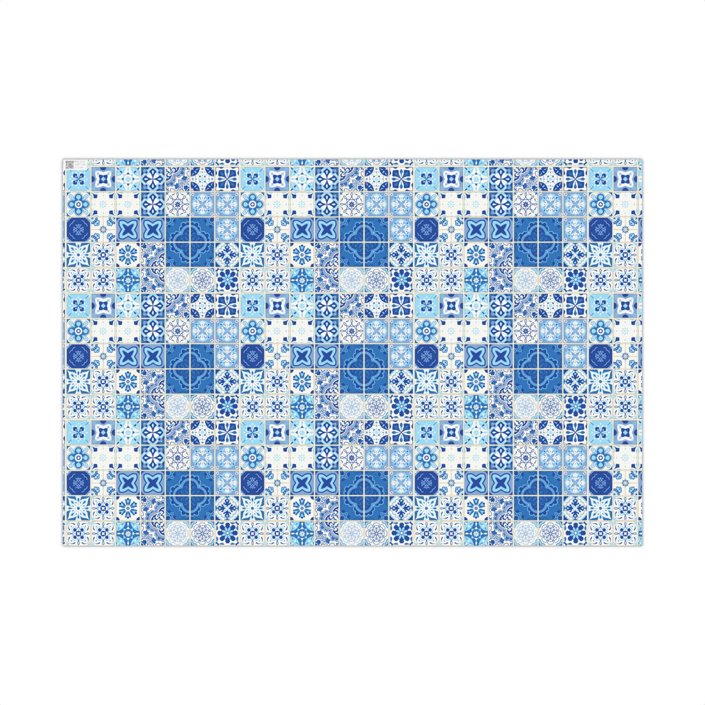 Portuguese Azulejos Pattern Gift Wrap Papers | Elegant Wrapping Paper for Any Occasion, Birthday, Holiday, DIY, Eco-Friendly, Crafting