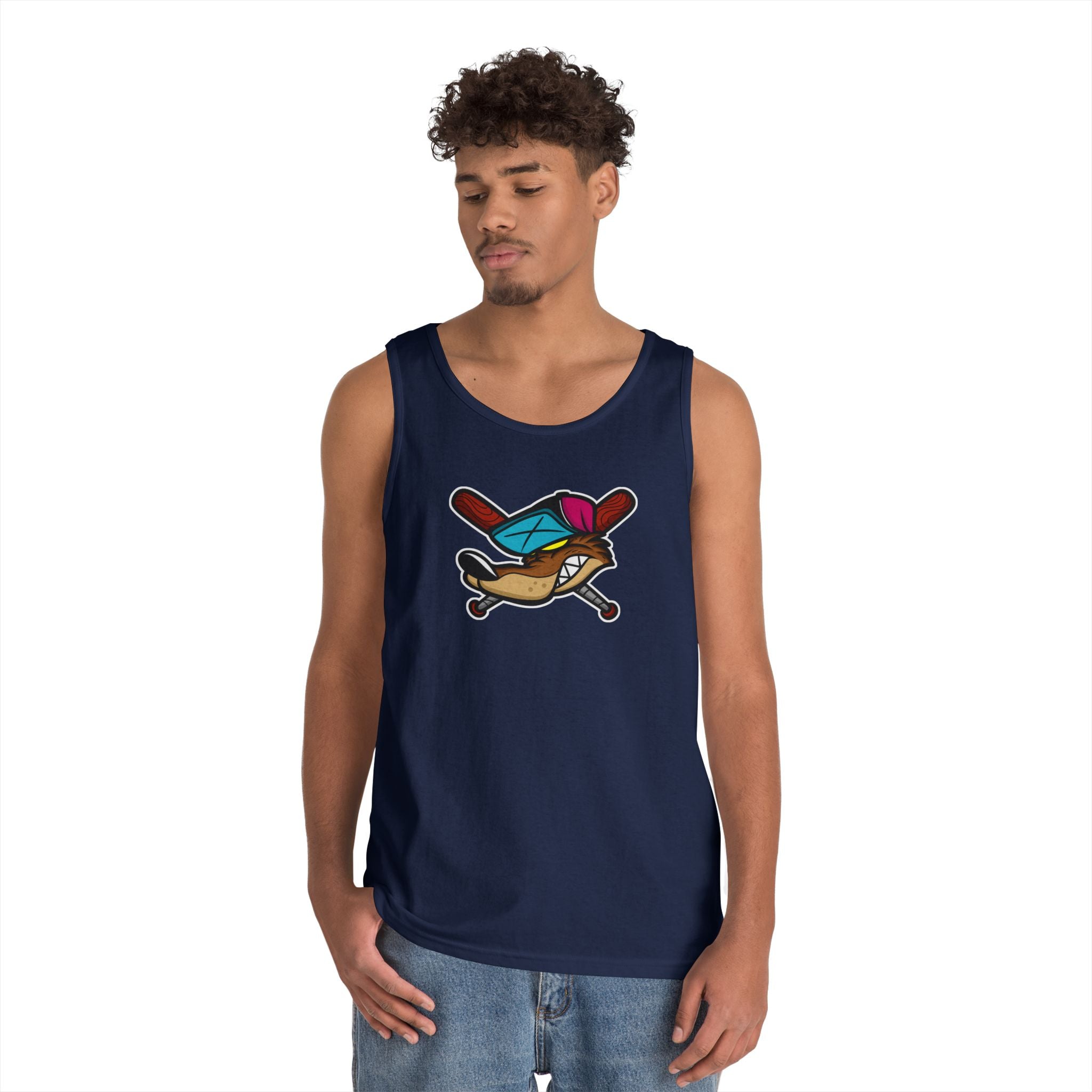 Playful Cartoon Graphic Tank Top, Fun Summer Apparel for Sport Lovers, Gift for Gamers, Casual Wear, Ideal for Birthdays, Beach Days