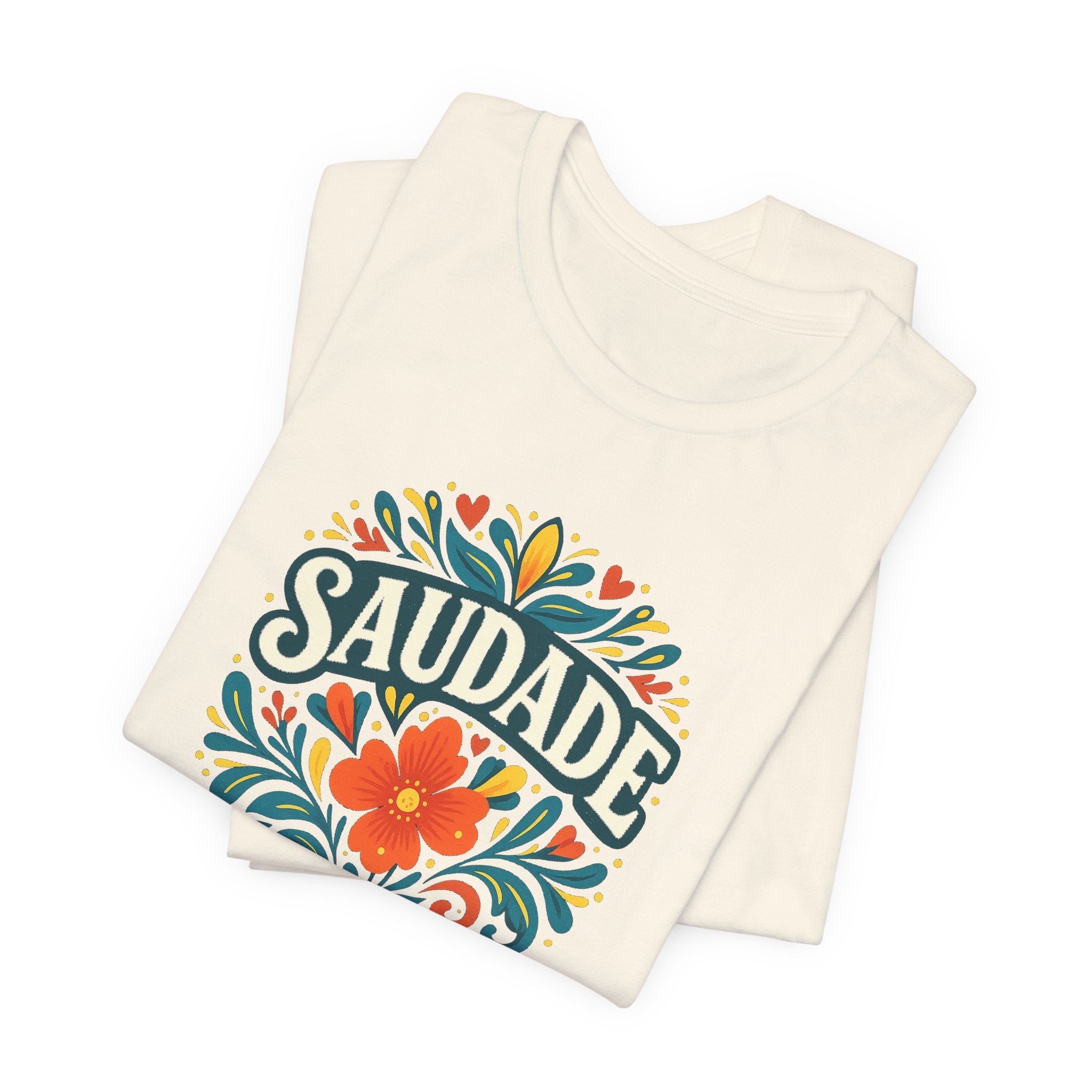 Saudade Floral Graphic Tee — Vintage Portuguese Nostalgia T-Shirt