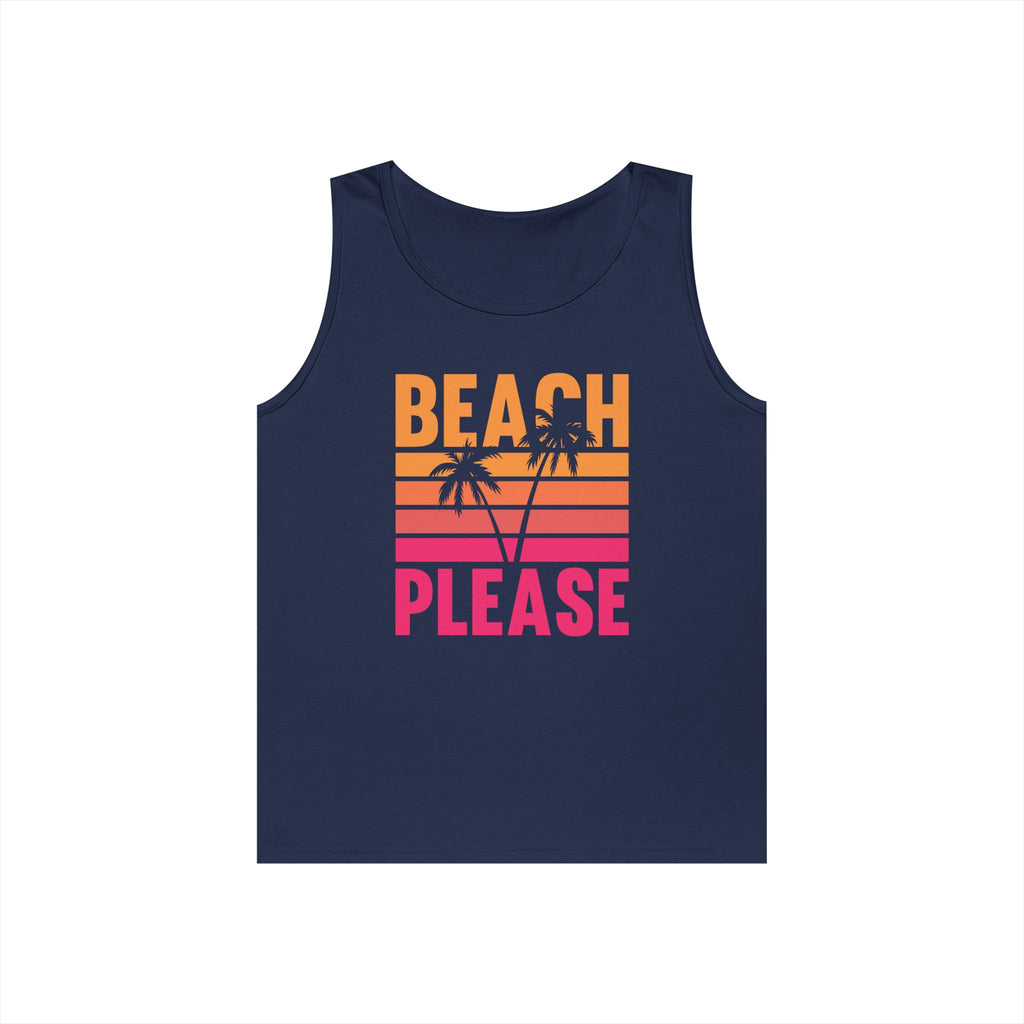 Beach Please Tank Top, Summer Apparel, Unisex Summer Wear, Vacation Style, Gift for Beach Lovers, Pool Party Outfit