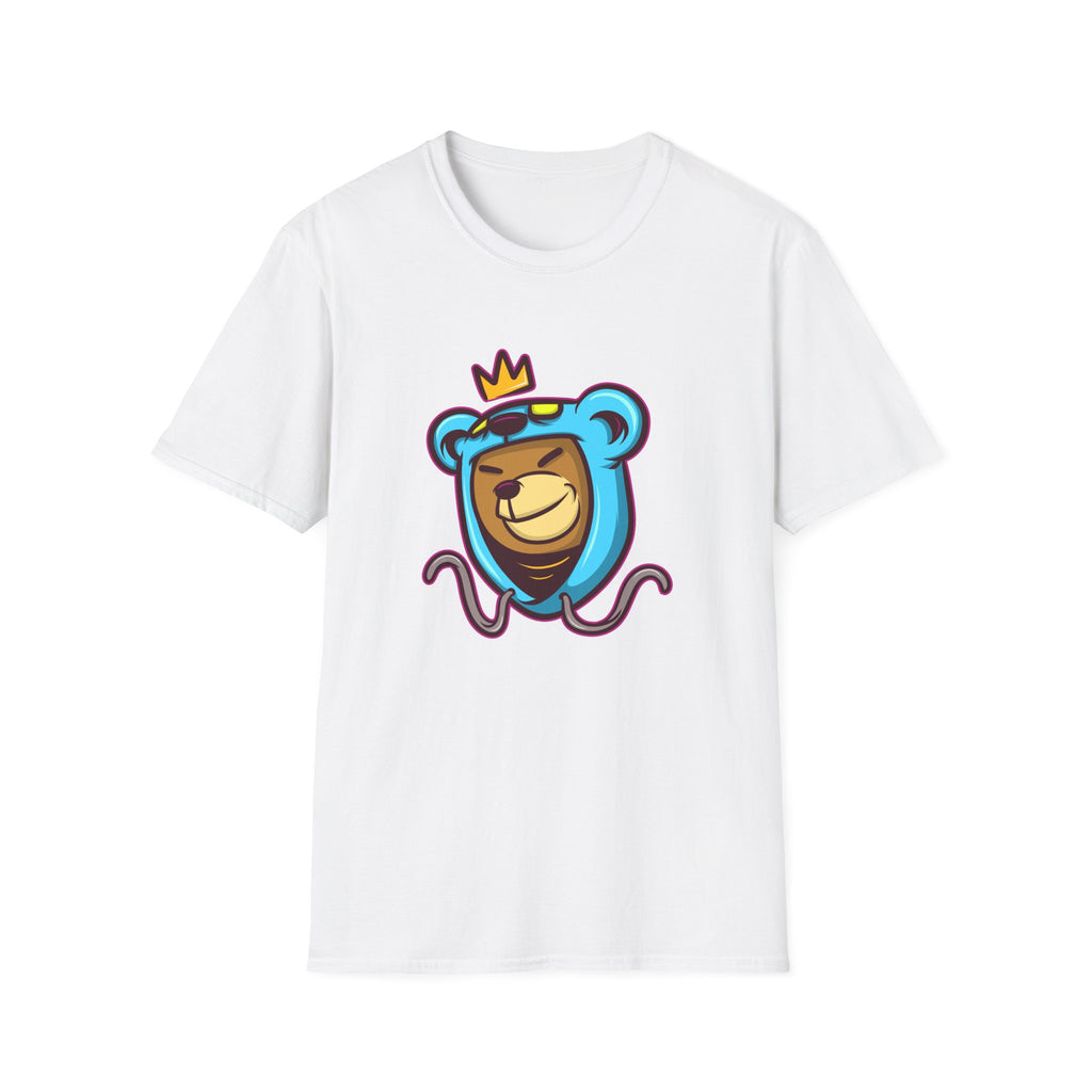 King Bear Graphic Tee - Unisex Softstyle T-Shirt, Casual Wear, Streetwear, Gift for Animal Lovers, Fun Fashion