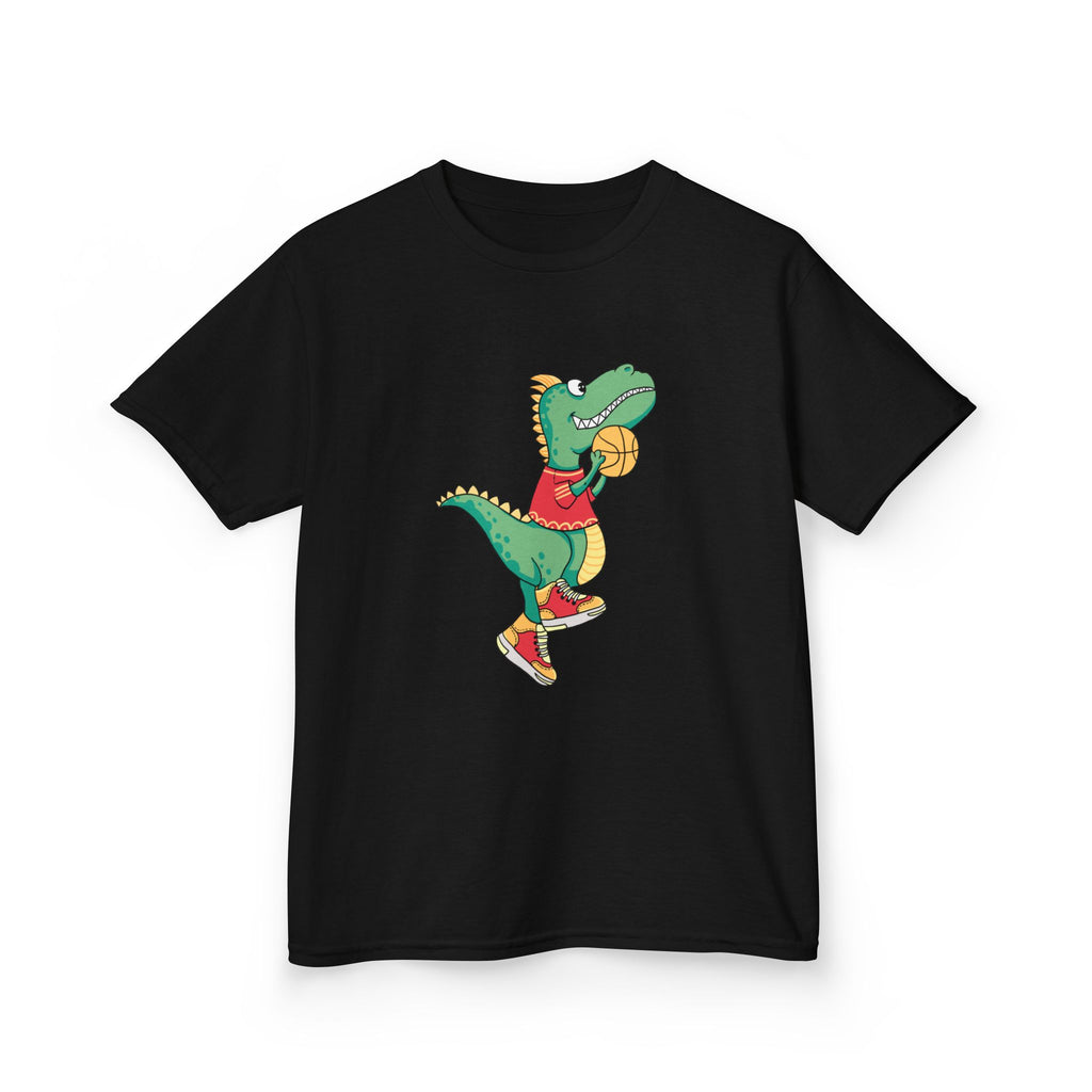 Dinosaur Basketball Kids Tee Fun Graphic Tee for Boys & Girls, Perfect for Birthdays, Playdates, Sports Events, Summer
