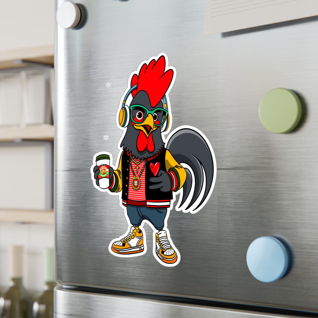 Hipster Rooster Kiss-Cut Vinyl Decals for Car, Laptop, Water Bottle, Fun Gifts for Teens, Unique Home Decor