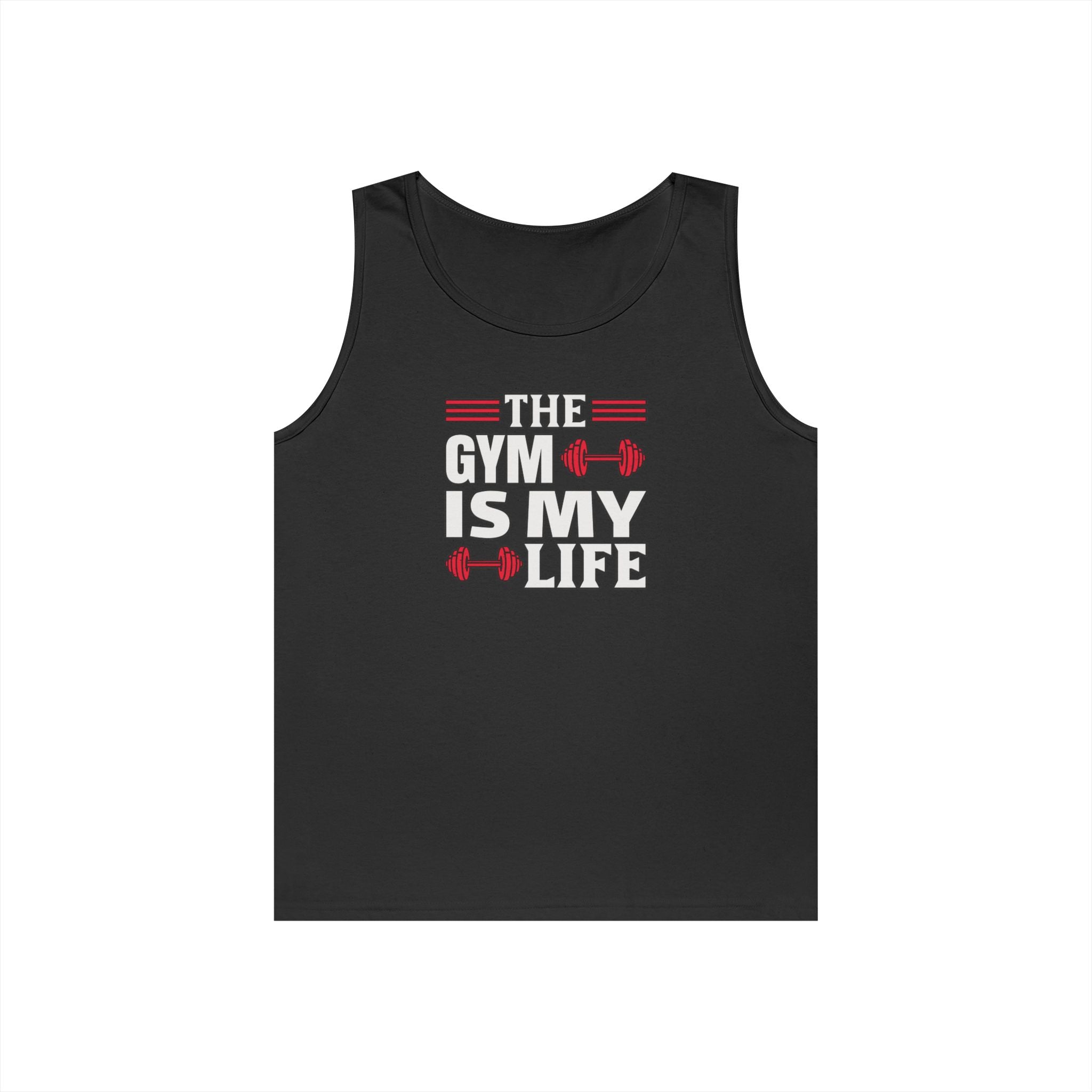 The Gym Is My Life Unisex Heavy Cotton Tank Top, Workout Shirt, Gym Apparel, Fitness Gift, Casual Wear, Athletic Tank