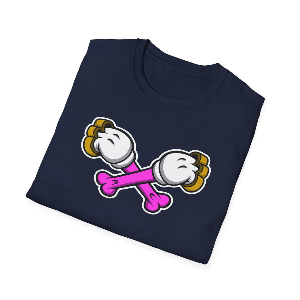 Playful Cartoon Bones Unisex T-Shirt, Casual Style, Fun Gift for Kids & Adults, Halloween Costume, Everyday Wear, Cartoon Graphic Tee