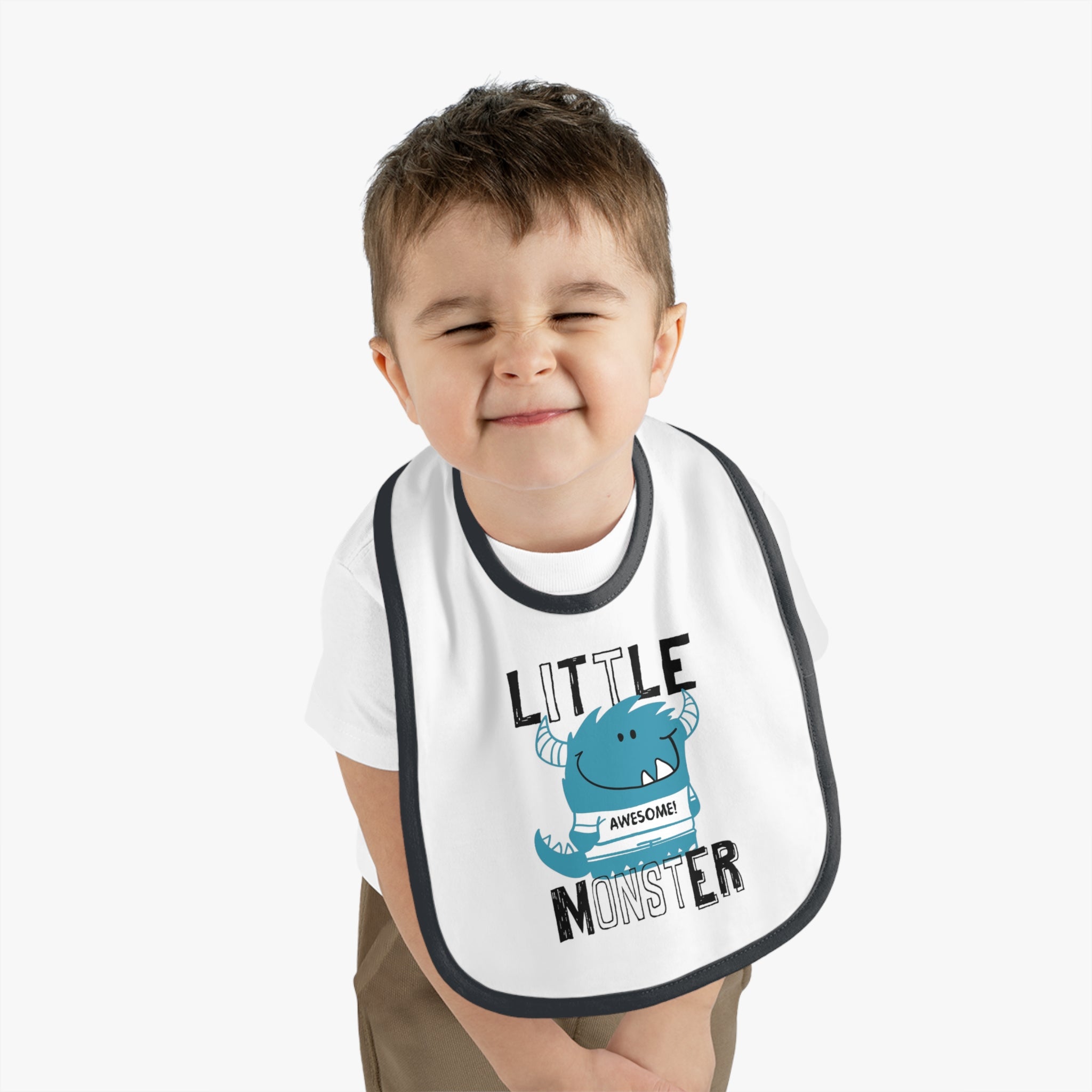 Cute "Little Monster" Baby Bib | Funny Baby Gift, Mealtime Must-Have, New Parent Essential, Baby Shower Present, Fun Kids Apparel