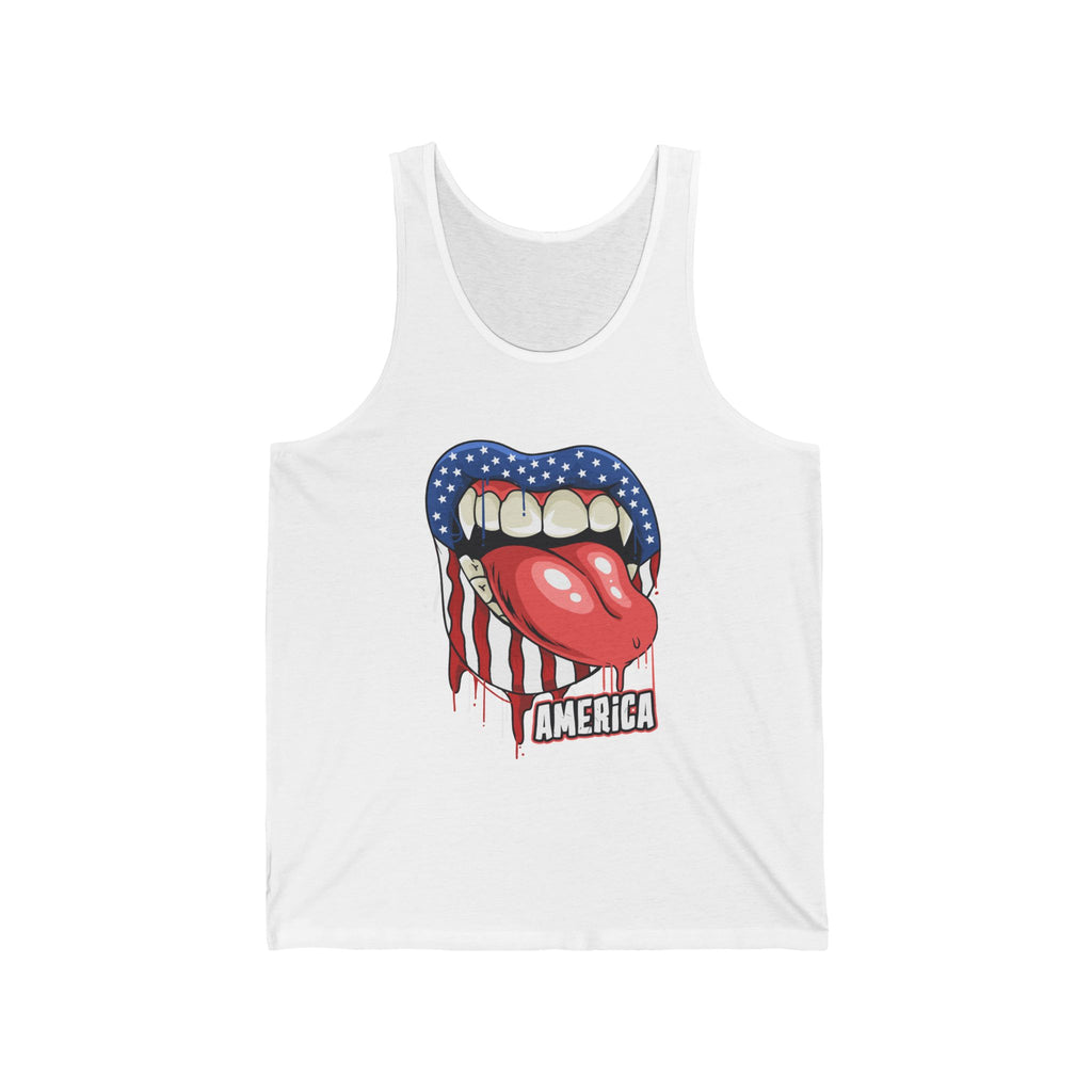 Bold Graphic Unisex Jersey Tank - Express Your Patriotism, Summer Fashion, BBQ Parties, Independence Day, Casual Wear, Music Festivals