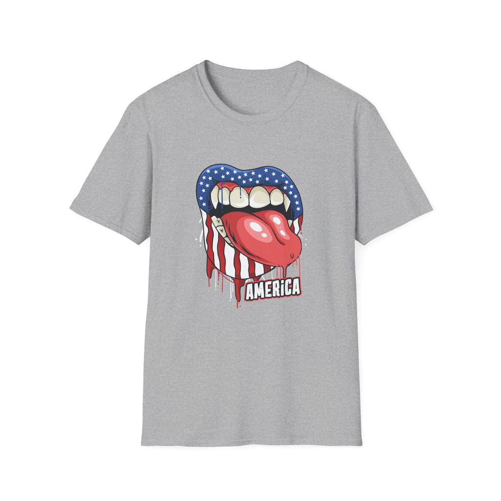 Patriotic Graphic Tee, Softstyle T-Shirt for July 4th, Party Wear, Casual Outfits, Unique Gift for Americans