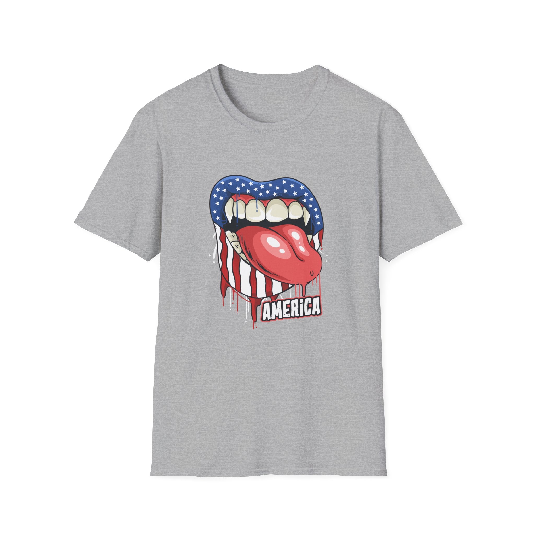 Patriotic Graphic Tee, Softstyle T-Shirt for July 4th, Party Wear, Casual Outfits, Unique Gift for Americans