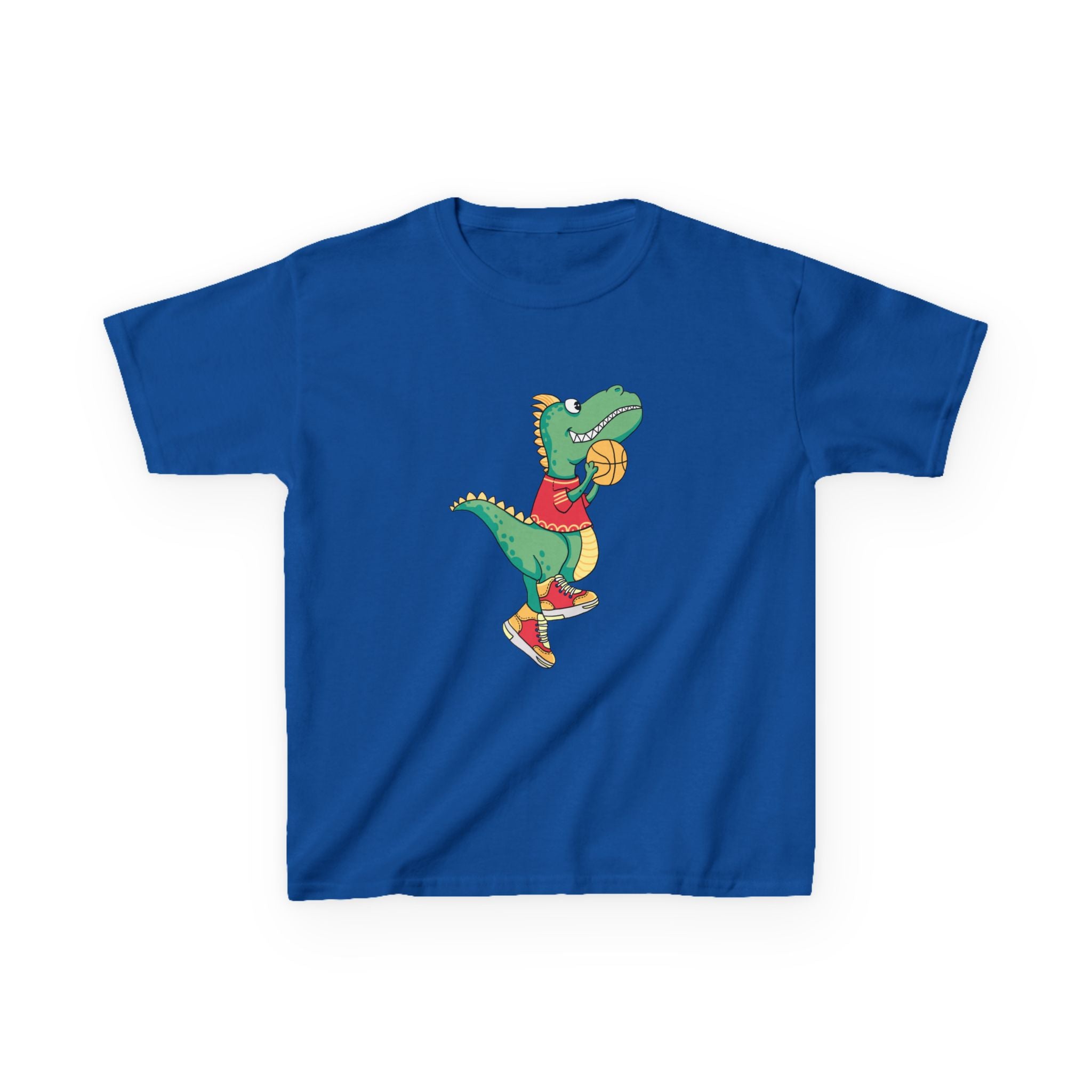 Dinosaur Basketball Kids Tee Fun Graphic Tee for Boys & Girls, Perfect for Birthdays, Playdates, Sports Events, Summer