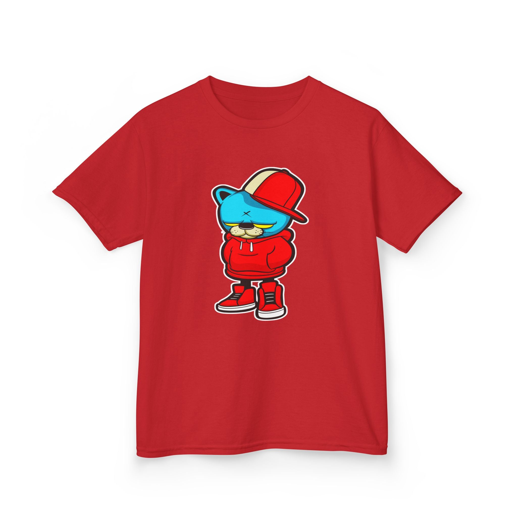 Cool Cartoon Bear Kids Tee, Trendy Youth T-Shirt, Hipster Gift, Cartoon Character Apparel, Streetwear for Kids