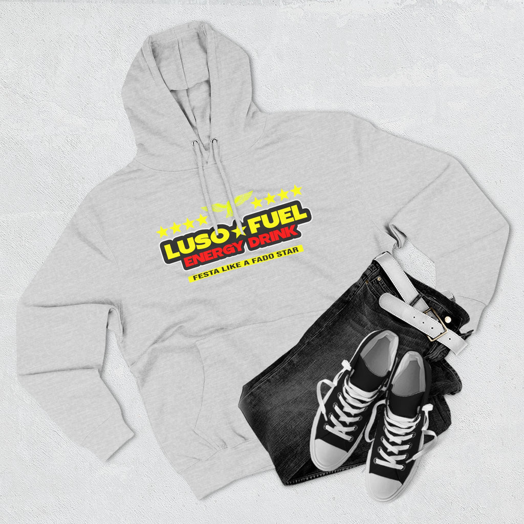 Luso Fuel Hoodie, Cozy Fleece Sweatshirt, Casual Streetwear, Gift for Athletes, Warm Winter Apparel, Sports Motivation Clothing