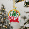 Festive Acrylic Christmas Ornament - Feliz Natal Design