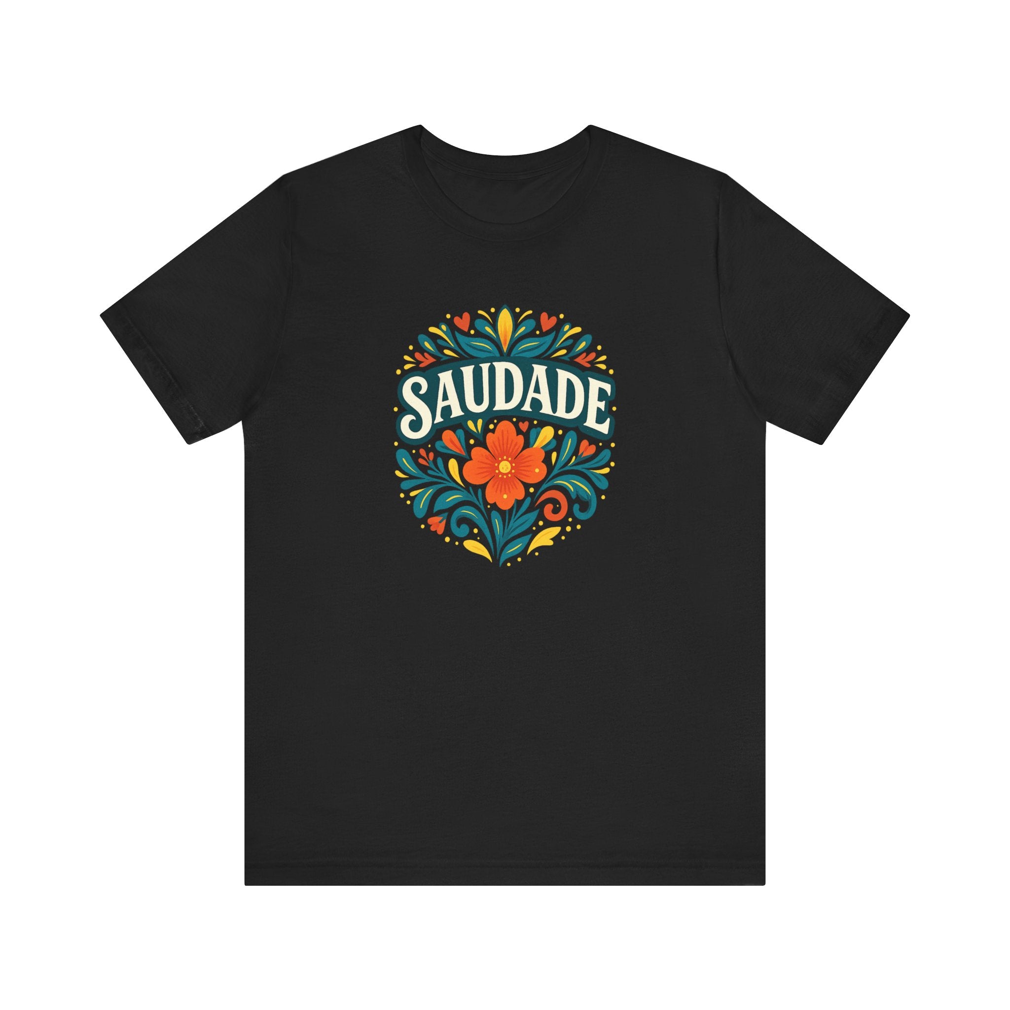 Saudade Floral Graphic Tee — Vintage Portuguese Nostalgia T-Shirt