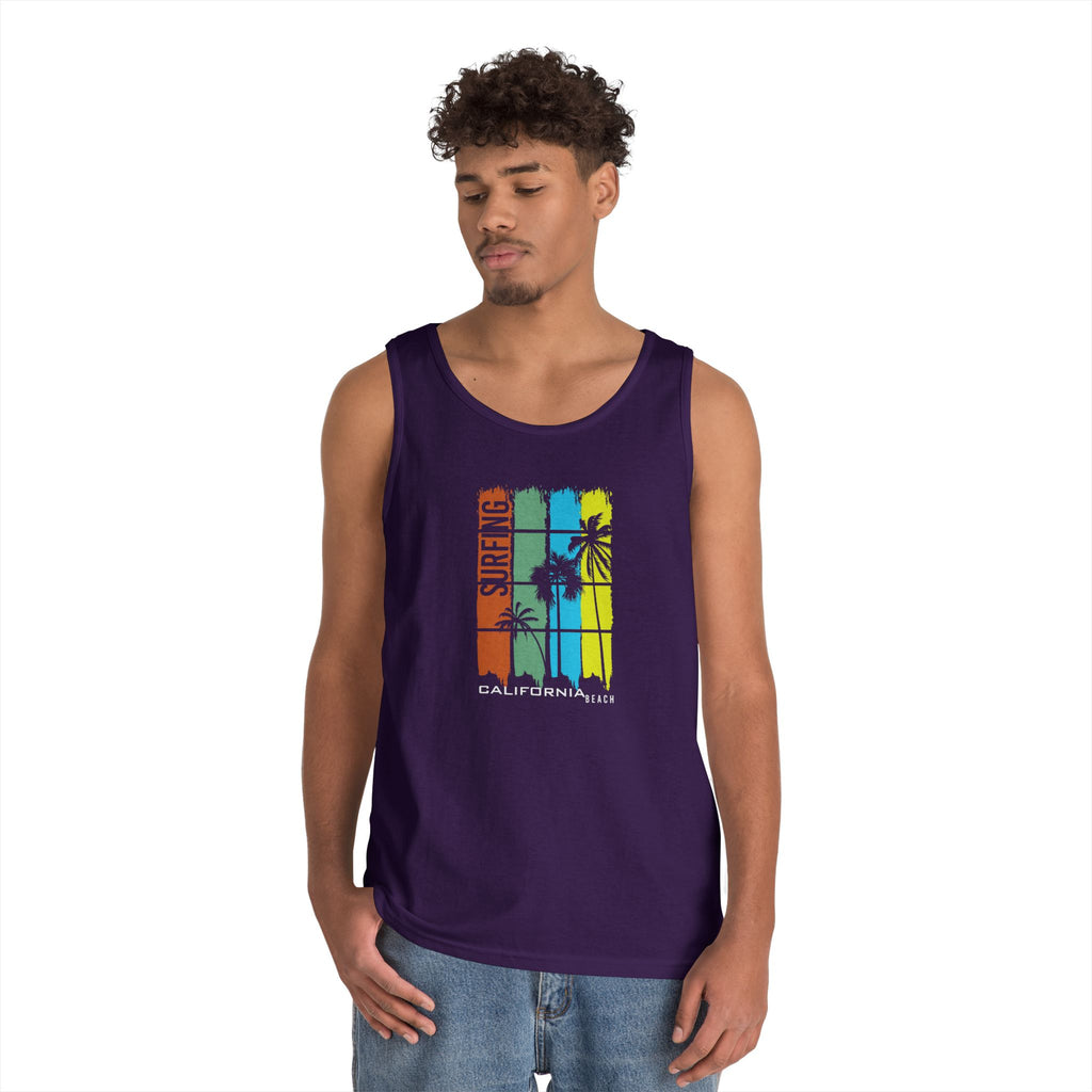Surf Vibe Unisex Heavy Cotton Tank Top - Perfect for Summer, Beach Days, Relaxation, Surfing, Pool Parties, Vacation Wear