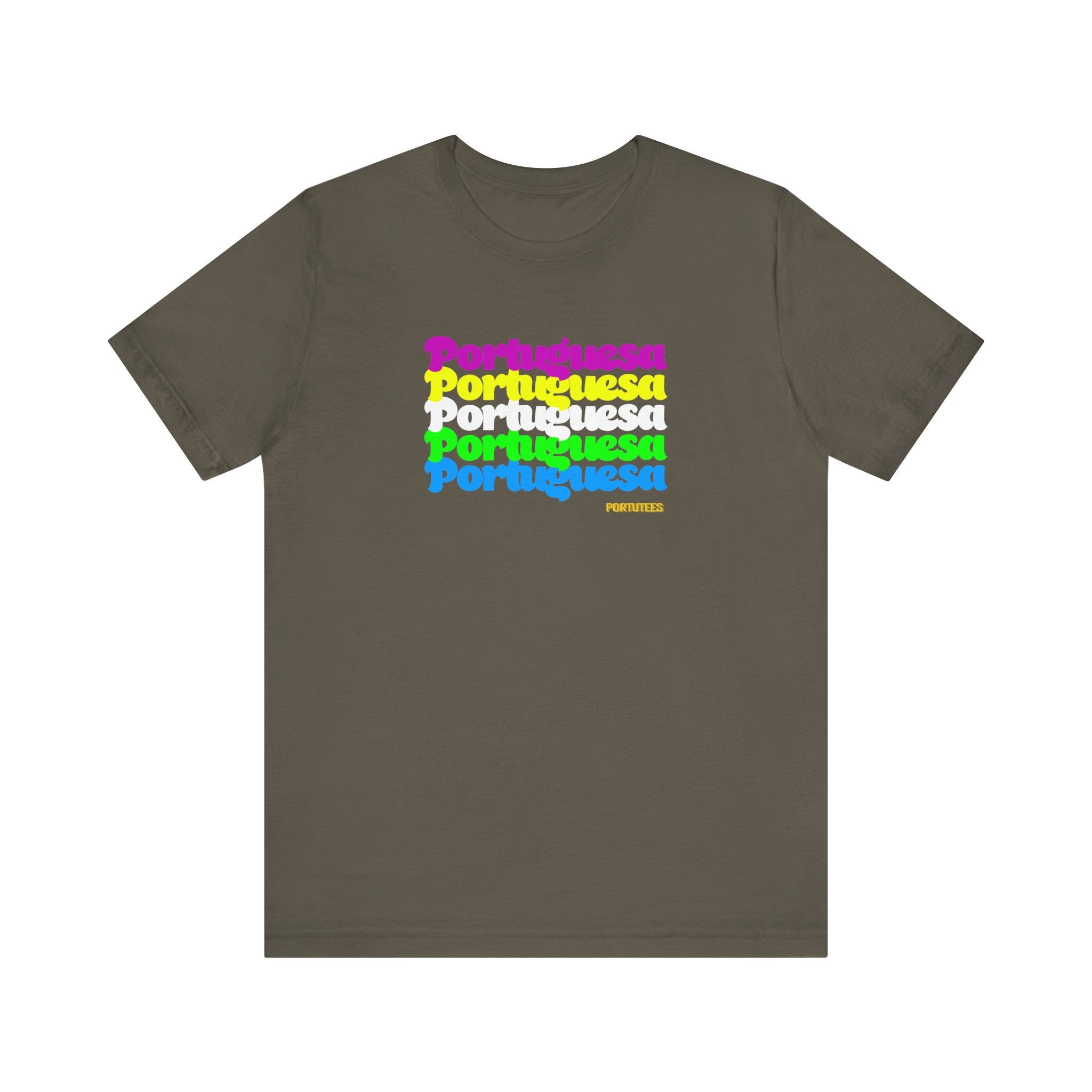 Portuguese Retro Rainbow Tee — "Portuguesa" Graphic T-Shirt