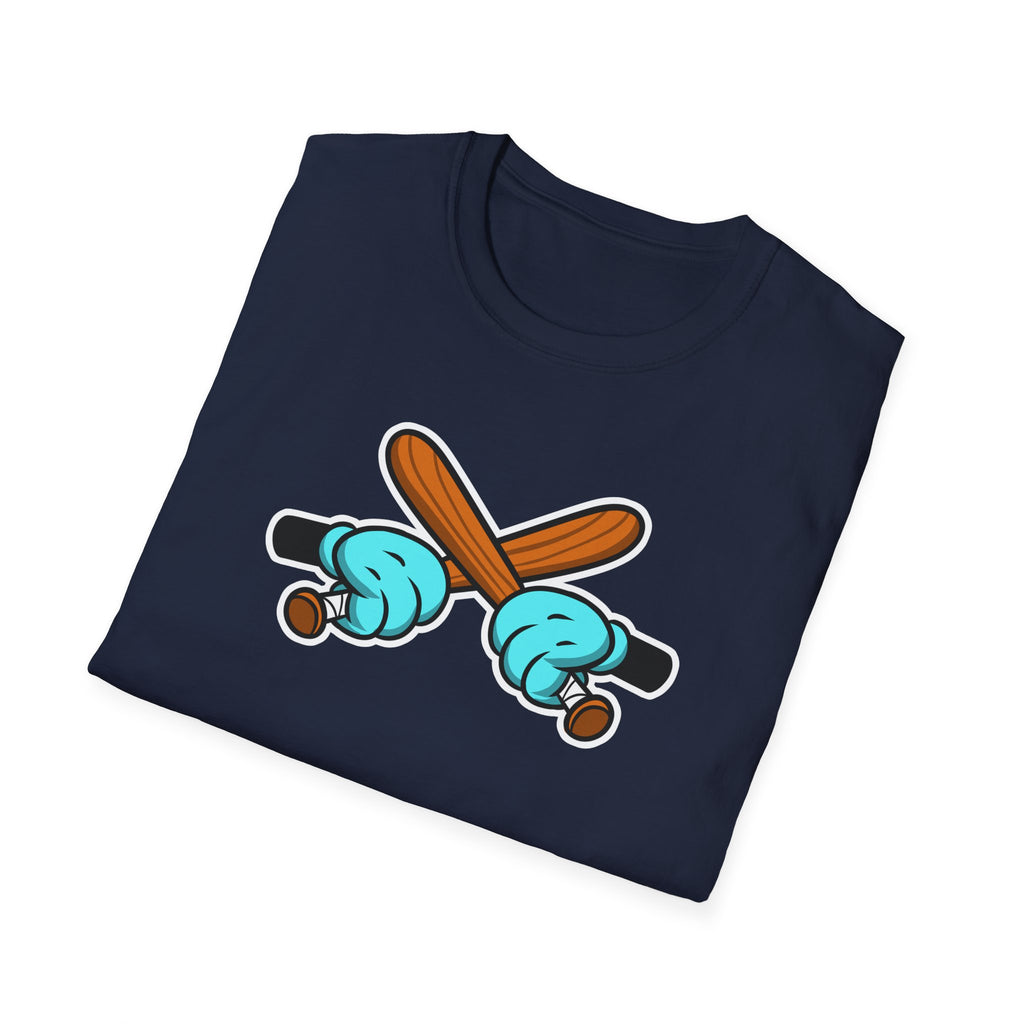 Playful Cartoon Baseball T-Shirt - Unisex Softstyle Tee, Casual Wear, Gift for Sports Lovers, Summer Fun, Unique Creative Design