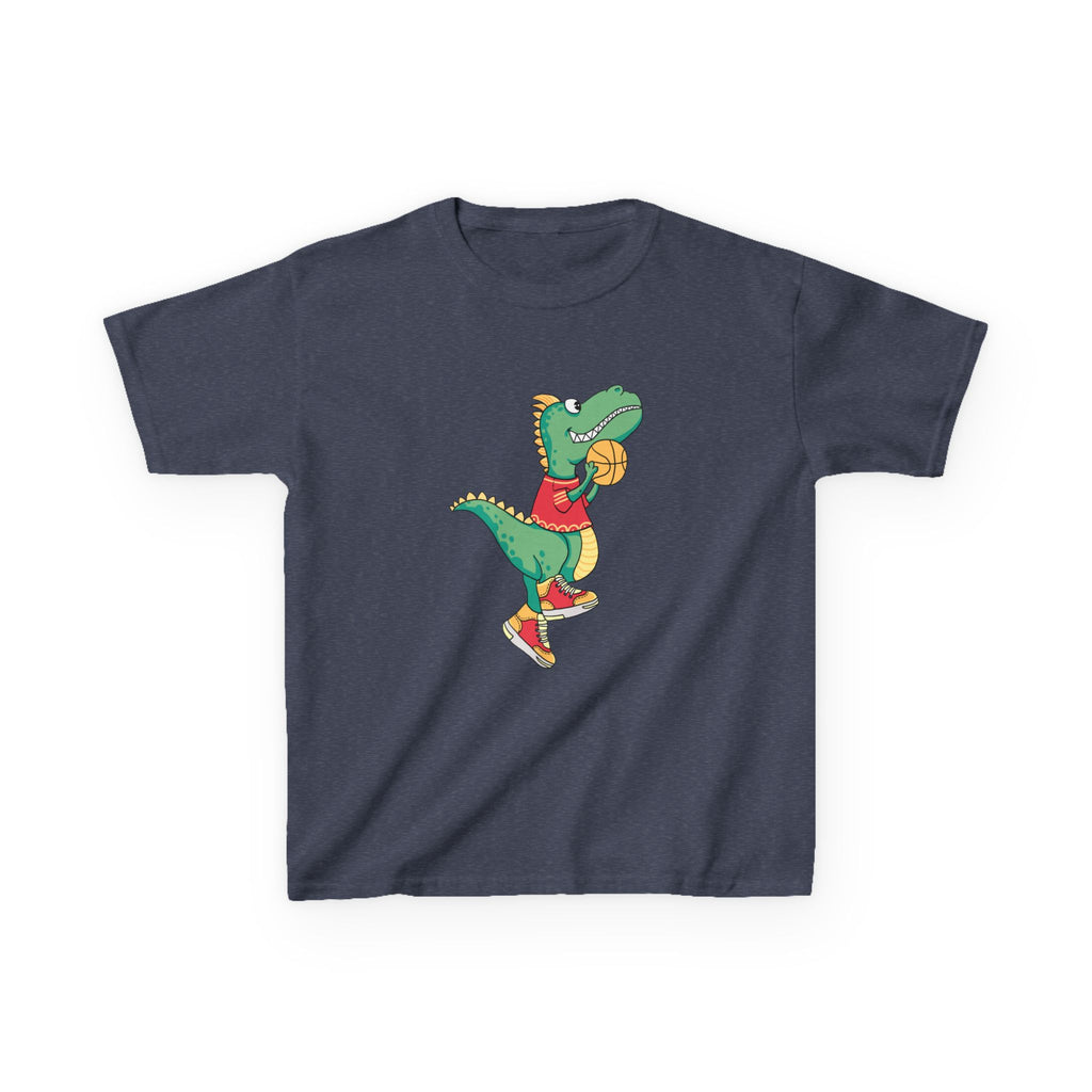 Dinosaur Basketball Kids Tee Fun Graphic Tee for Boys & Girls, Perfect for Birthdays, Playdates, Sports Events, Summer