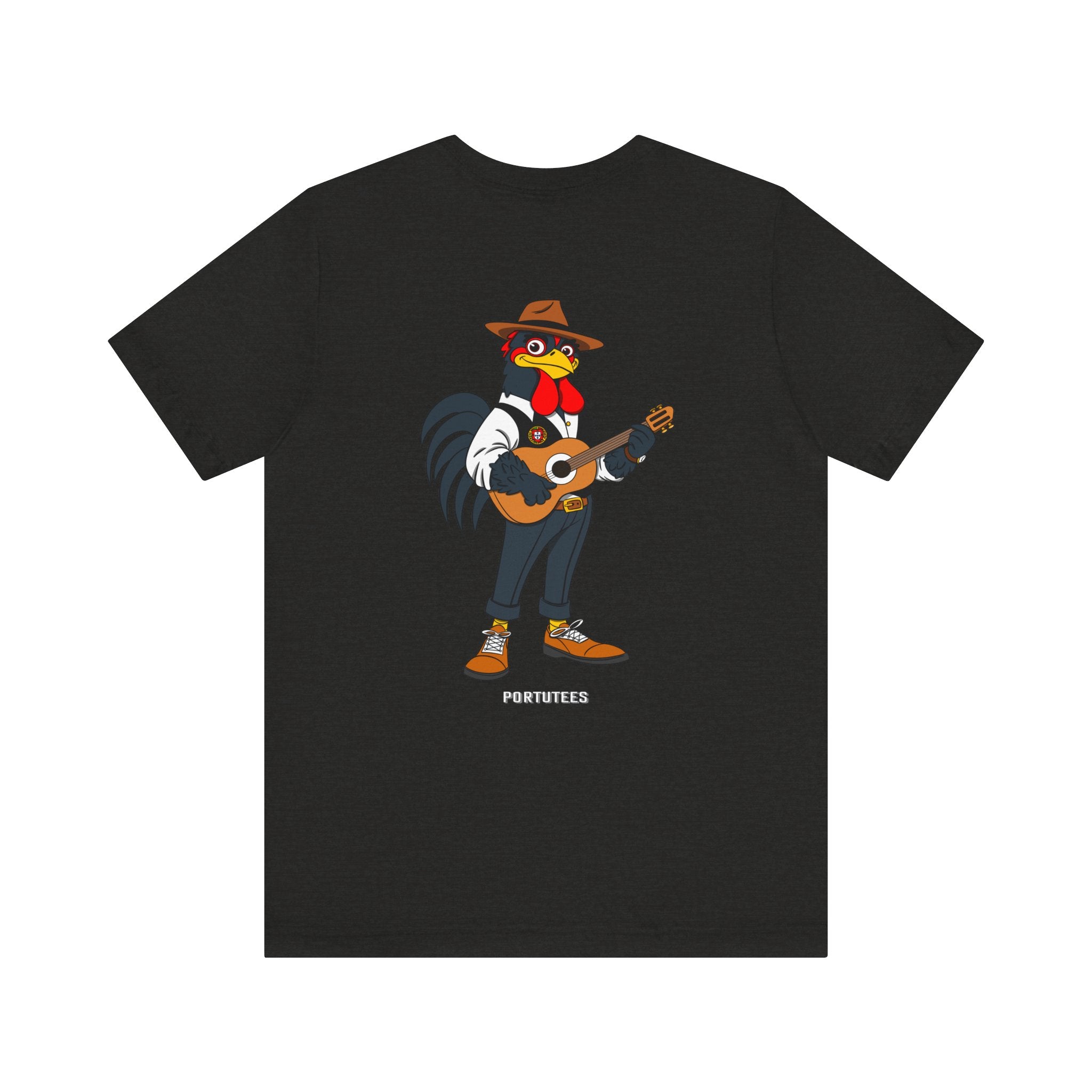 Fado Rooster Music Tee | Unisex Jersey Short Sleeve Tee, Funny Animal Shirt, Gift for Musicians, Casual Style, Chicken Lover Apparel,