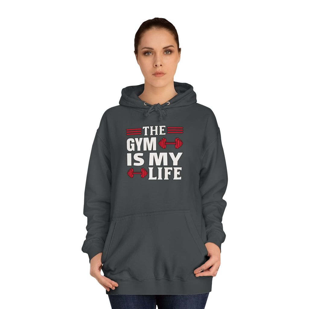 Gym Life Unisex Hoodie, Workout Sweatshirt, Fitness Apparel, Gift for Gym Lovers, College Casual Wear