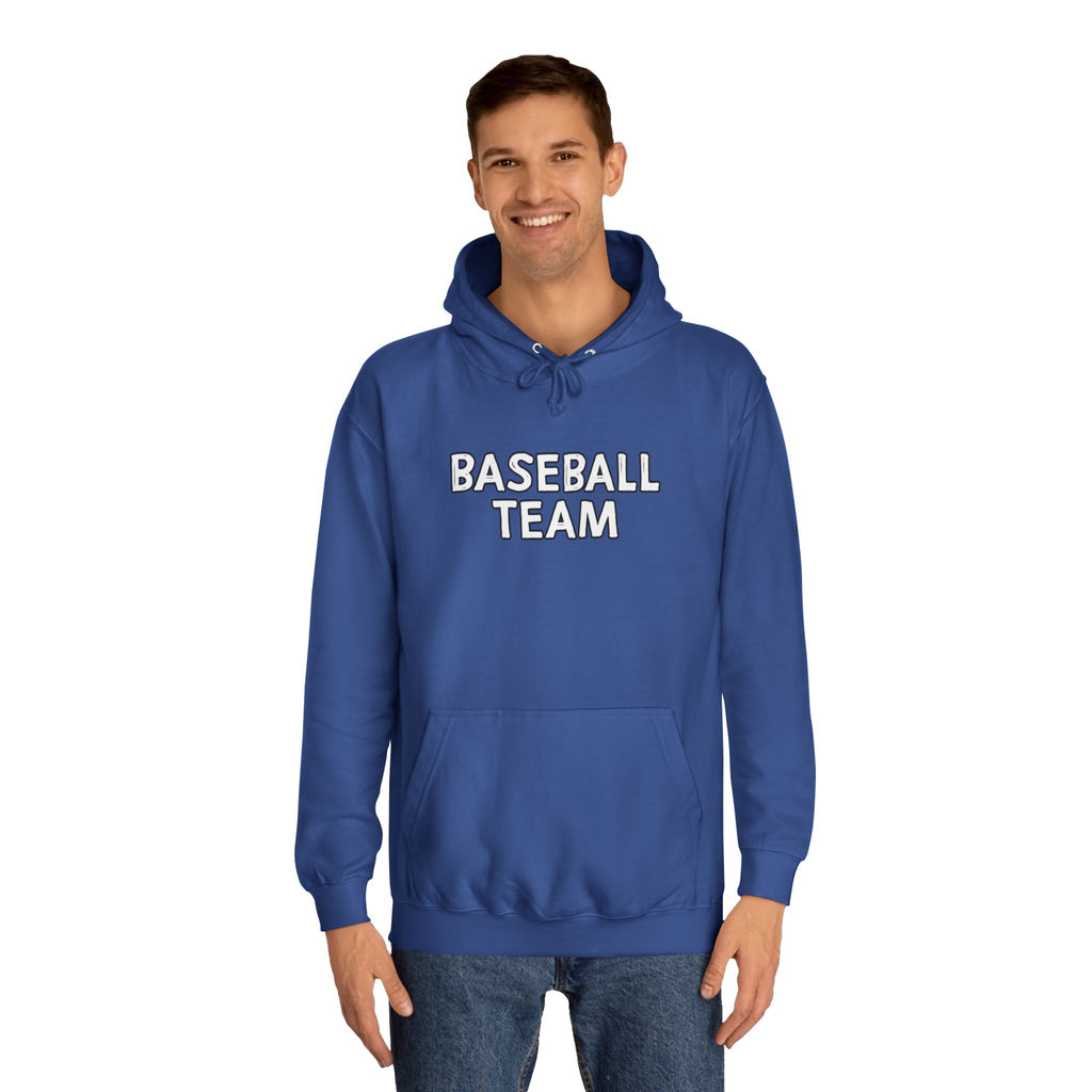 Baseball Team Unisex College Hoodie, Cozy Sportswear, College Apparel, Gift for Athletes, Team Spirit Wear, Everyday Comfort