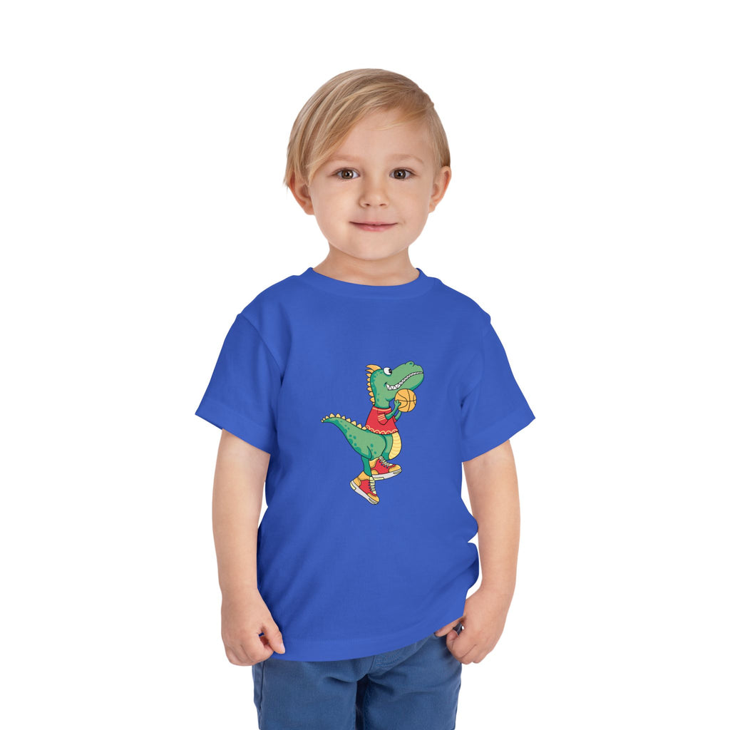 Dino Basketball Toddler Tee, Cute Dino Shirt, Kids Sports T-Shirt, Birthday Gift for Boys and Girls, Toddler Apparel, Playful Style