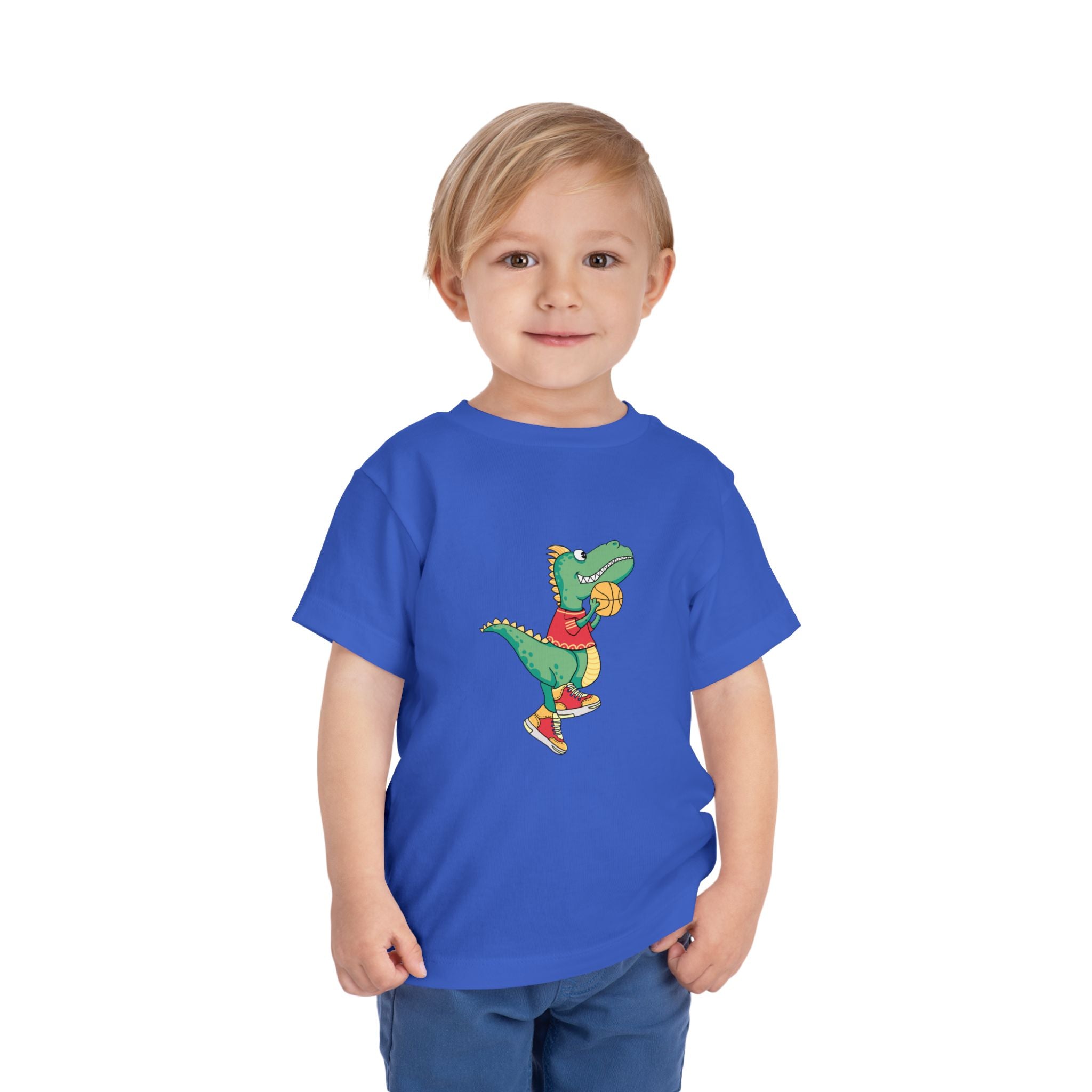 Dino Basketball Toddler Tee, Cute Dino Shirt, Kids Sports T-Shirt, Birthday Gift for Boys and Girls, Toddler Apparel, Playful Style