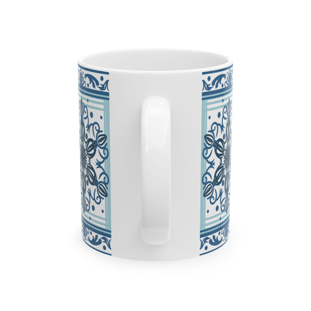 Azulejos Elegant Blue Pattern Ceramic Mug - Perfect for Coffee Lovers