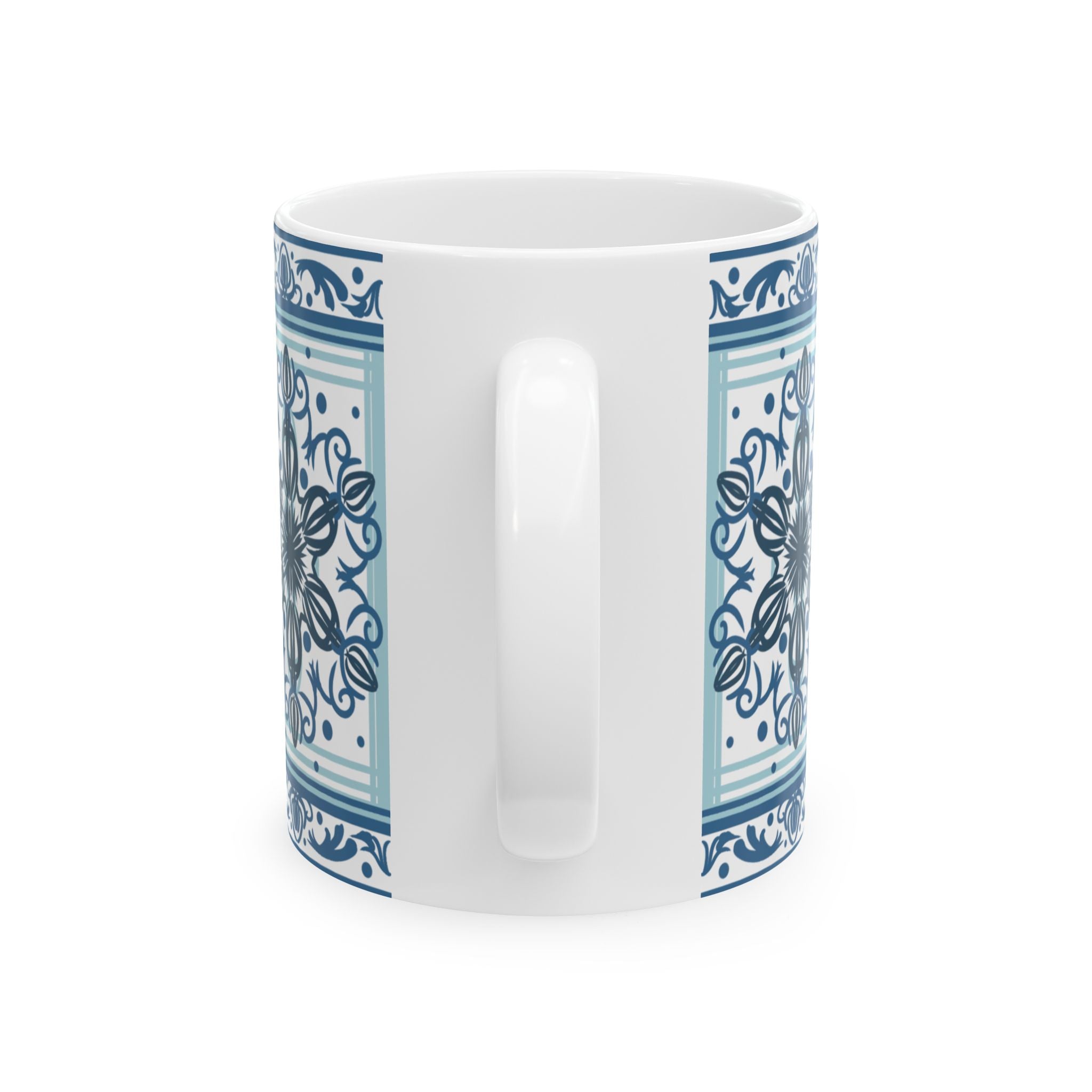 Azulejos Elegant Blue Pattern Ceramic Mug - Perfect for Coffee Lovers