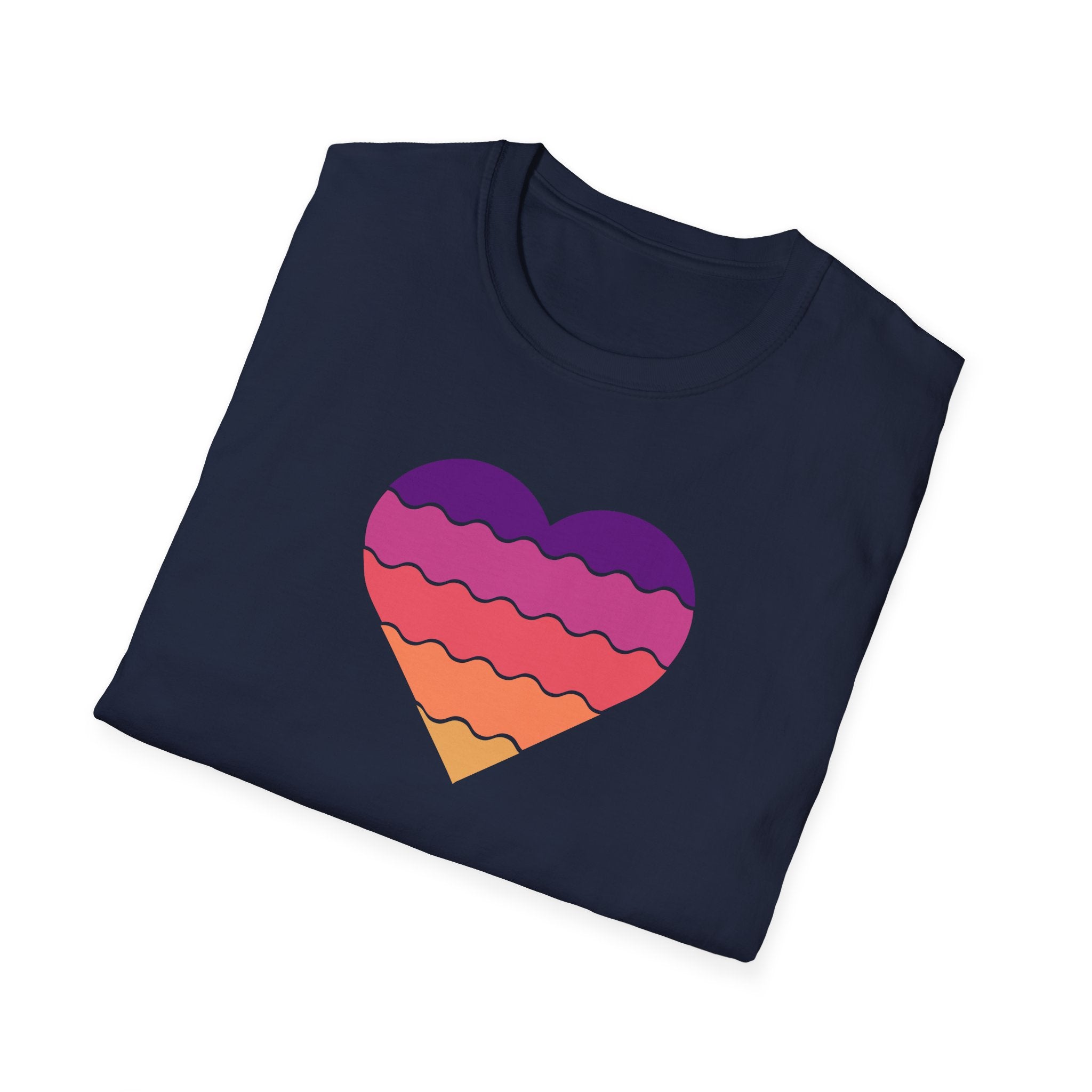 Gradient Heart Unisex Softstyle T-Shirt - Perfect for Summer, Casual Wear, Gift for Friends, Valentine's Day, Beach Days, Love