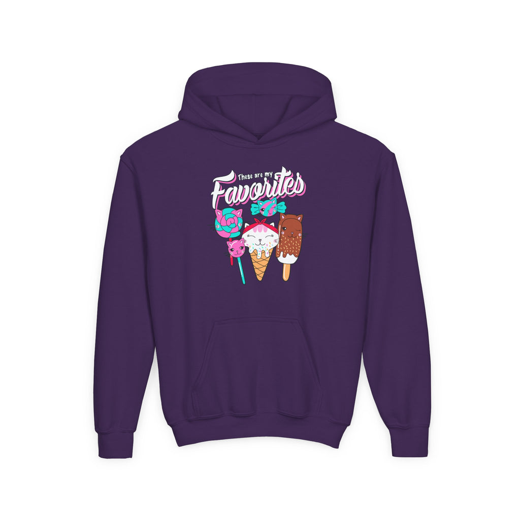 Cute Ice Cream Favorites Youth Hoodie, Summer Apparel, Kids Sweatshirt, Birthday Gift, Cartoon Ice Cream Design