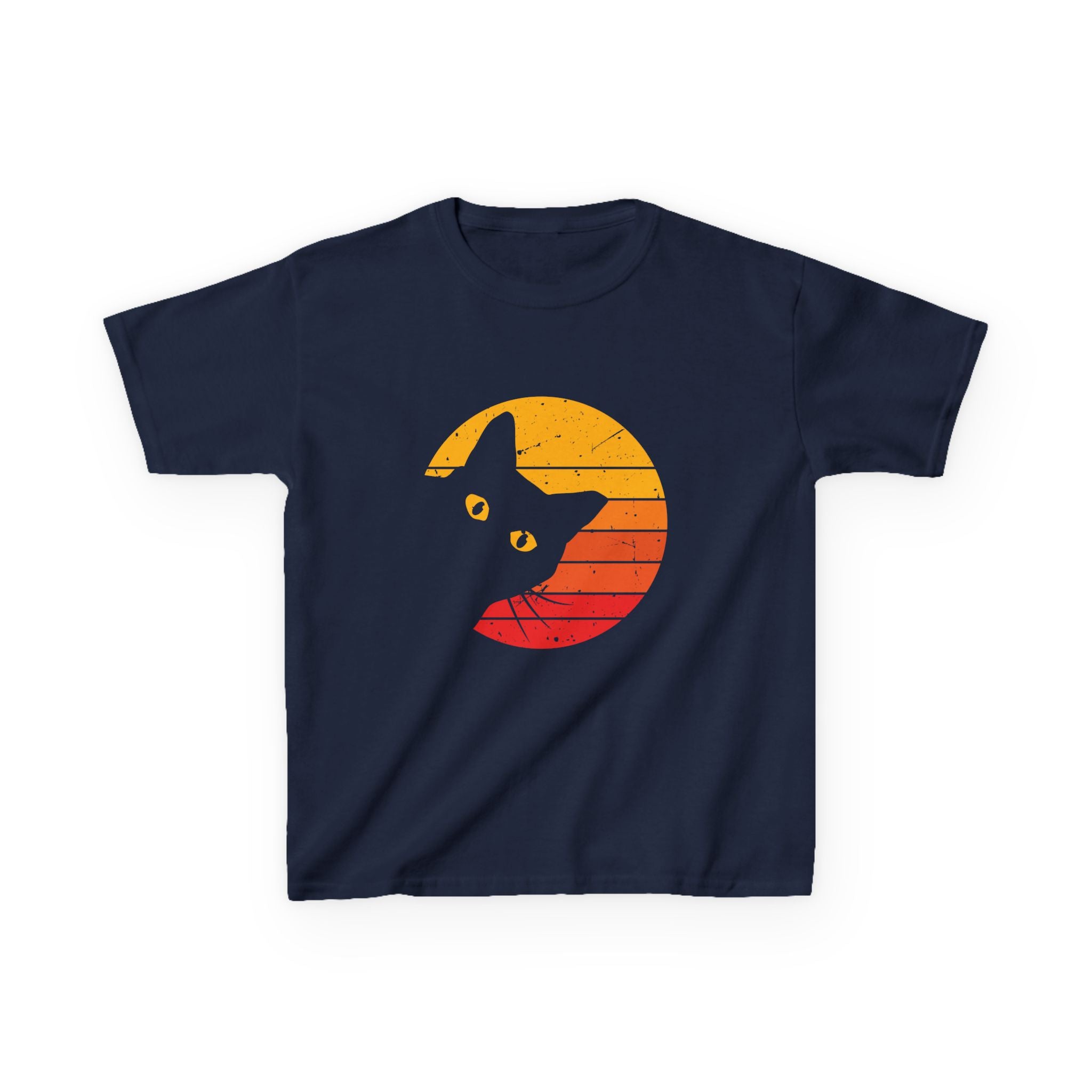 Sunset Cat Kids Tee, Fun T-Shirt for Cat Lovers, Perfect Gift for Birthdays, Unique Design for Animal Lovers, Summer Fashion
