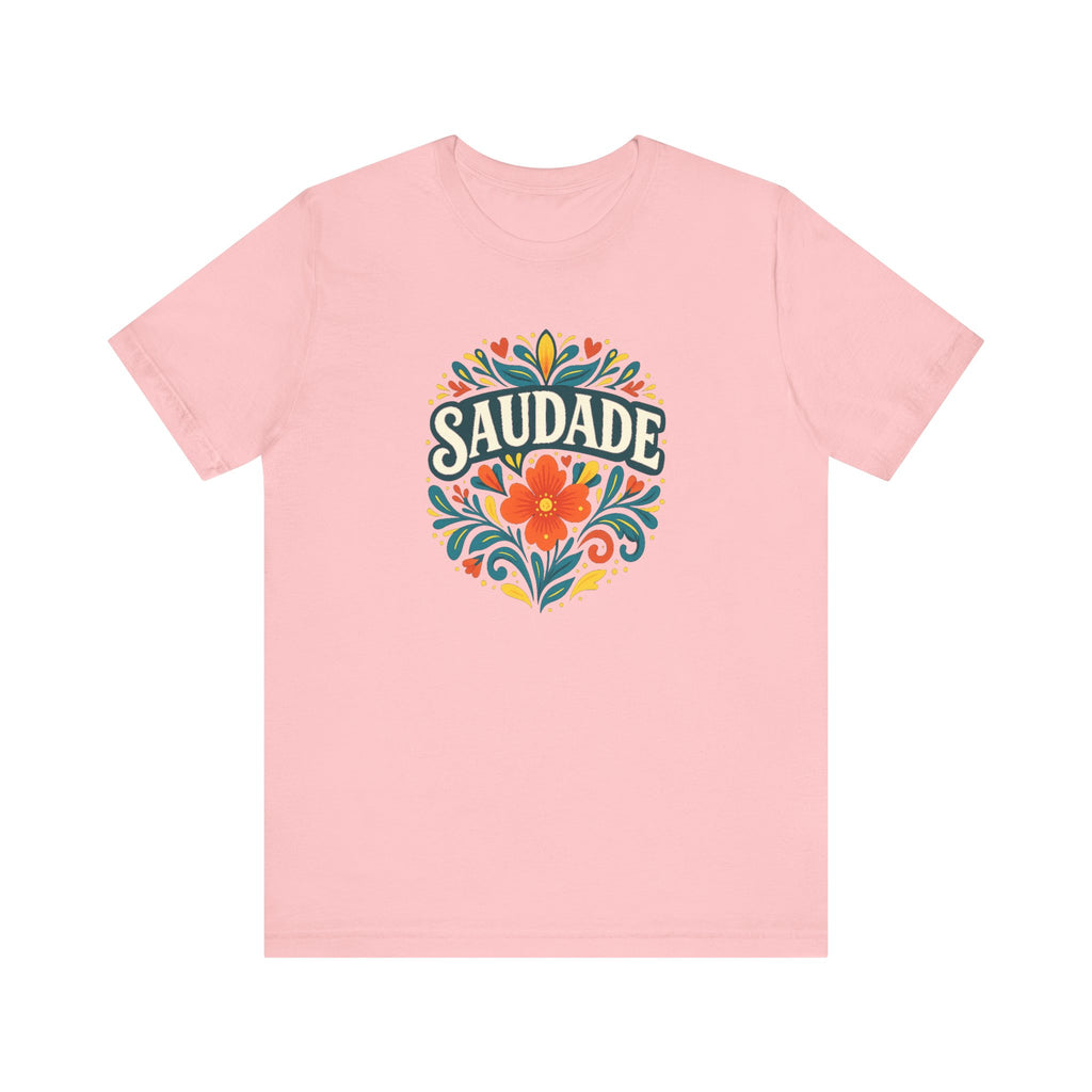 Saudade Floral Graphic Tee — Vintage Portuguese Nostalgia T-Shirt