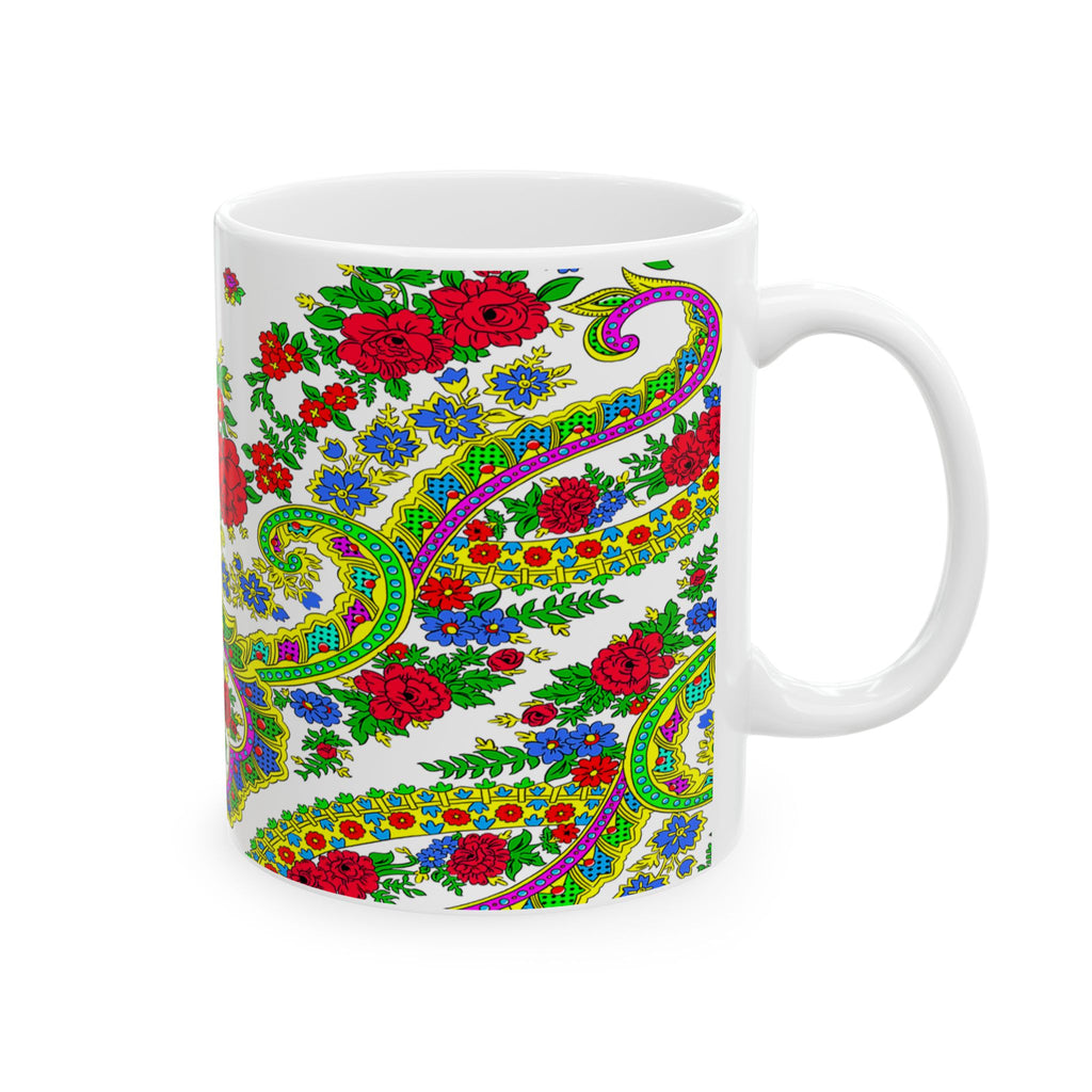 Viana de Castelo Vibrant Floral Ceramic Mug - 11oz