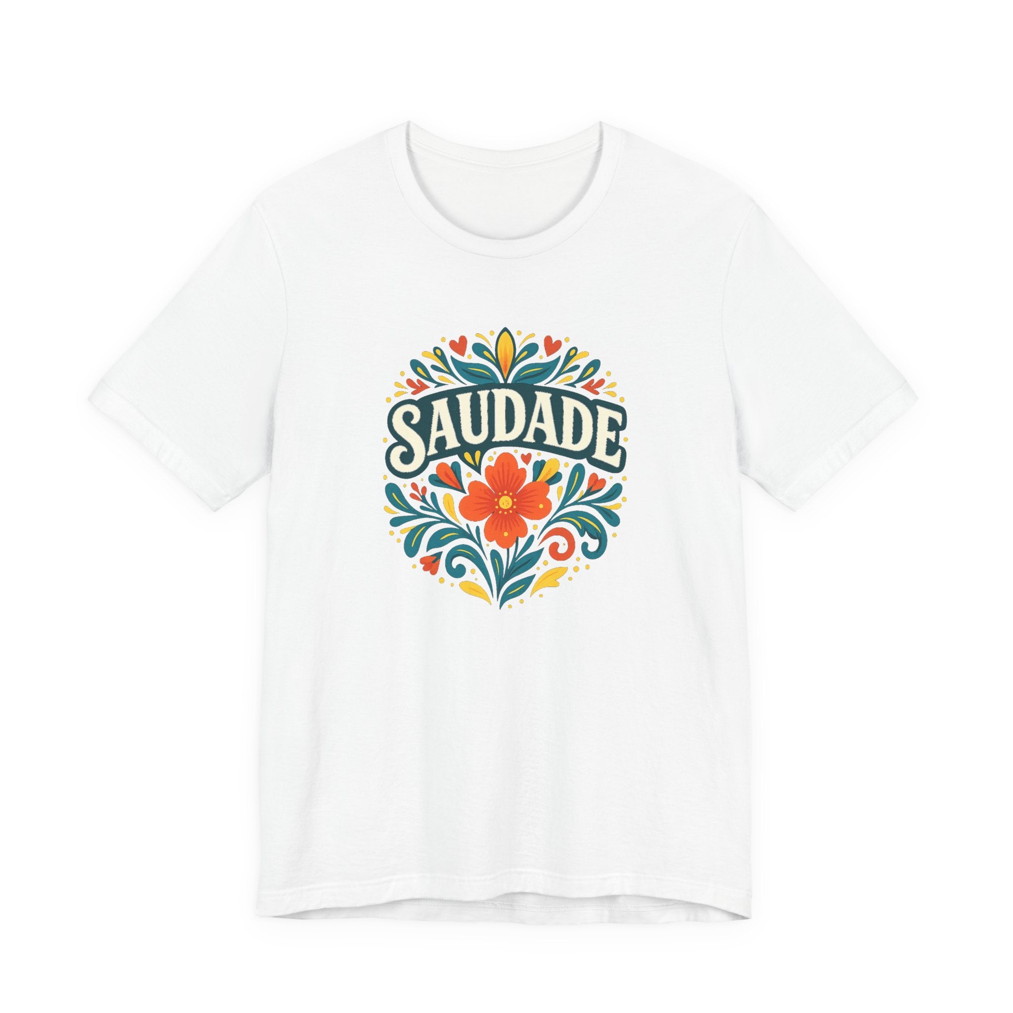 Saudade Floral Graphic Tee — Vintage Portuguese Nostalgia T-Shirt