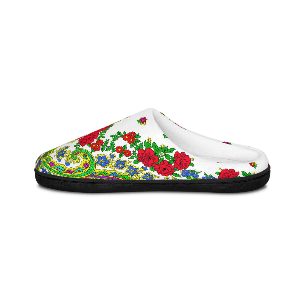 Floral Rose Paisley Women's Indoor Slippers