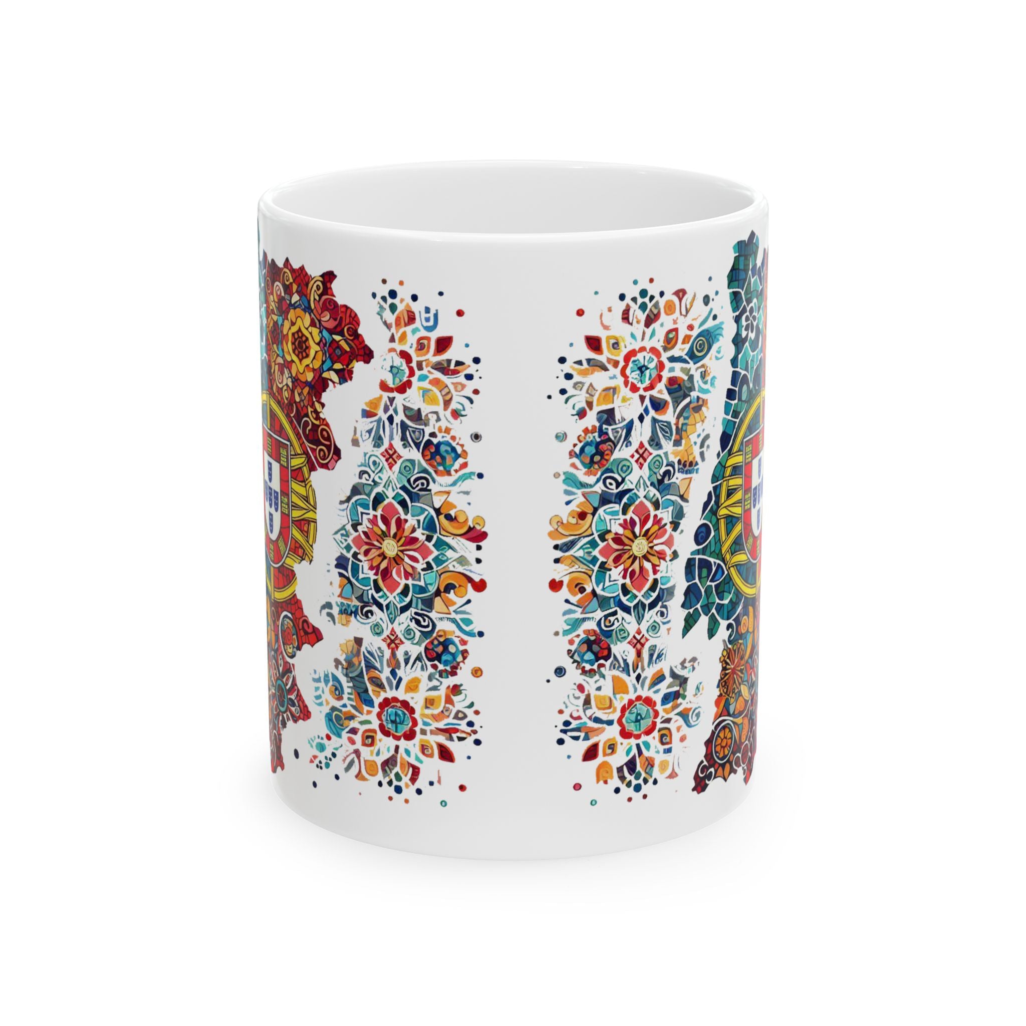 Vibrant Portugal Floral Ceramic Mug - Perfect for Tea, Coffee, and Gift Giving
