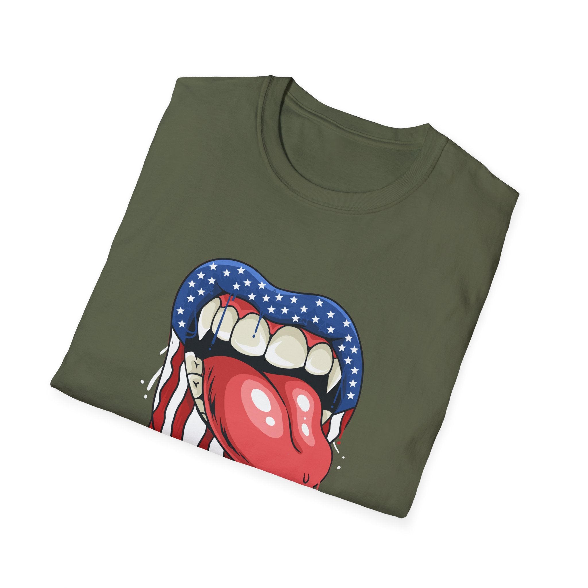 Patriotic Graphic Tee, Softstyle T-Shirt for July 4th, Party Wear, Casual Outfits, Unique Gift for Americans