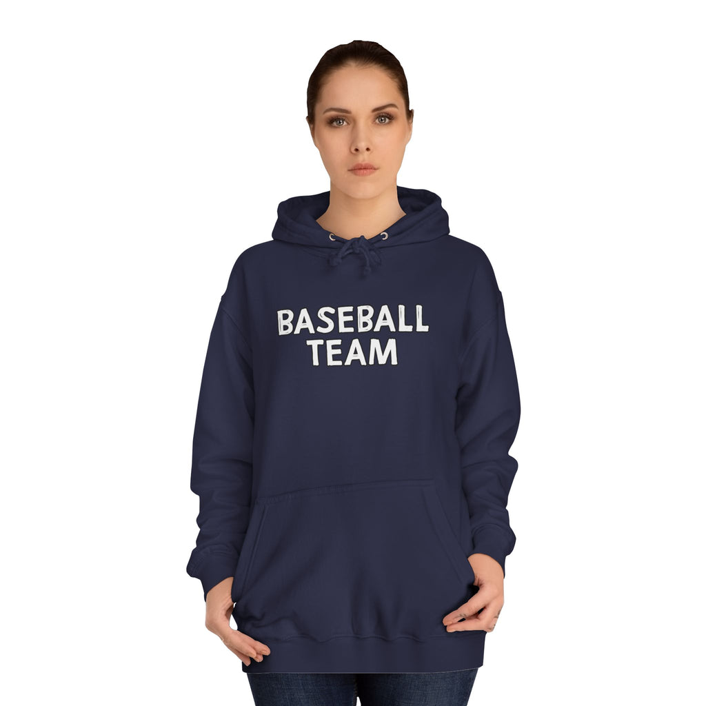 Baseball Team Unisex College Hoodie, Cozy Sportswear, College Apparel, Gift for Athletes, Team Spirit Wear, Everyday Comfort