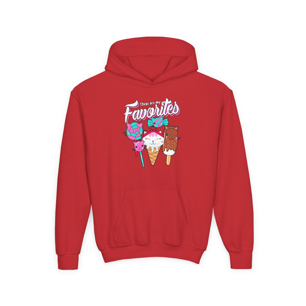 Cute Ice Cream Favorites Youth Hoodie, Summer Apparel, Kids Sweatshirt, Birthday Gift, Cartoon Ice Cream Design