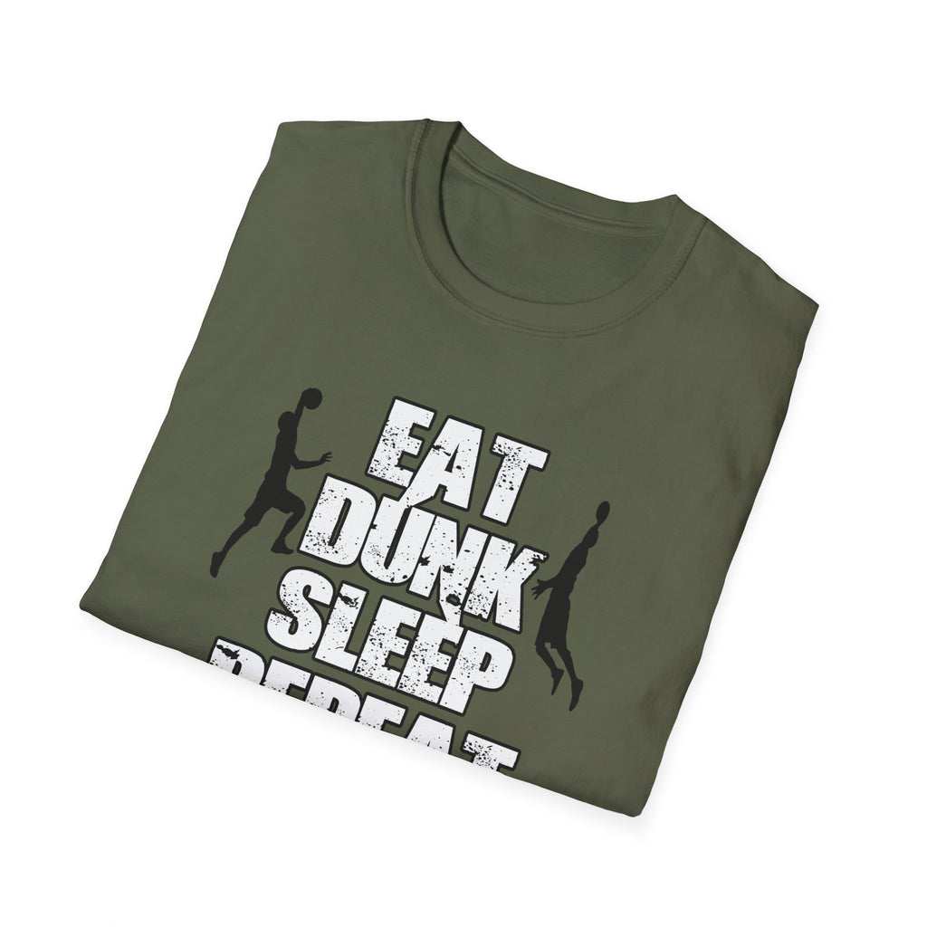Sporty Unisex T-Shirt - "Eat Dunk Sleep Repeat" - Perfect for Basketball Lovers, Workout, Gym Wear, Casual Style, Sports Fan