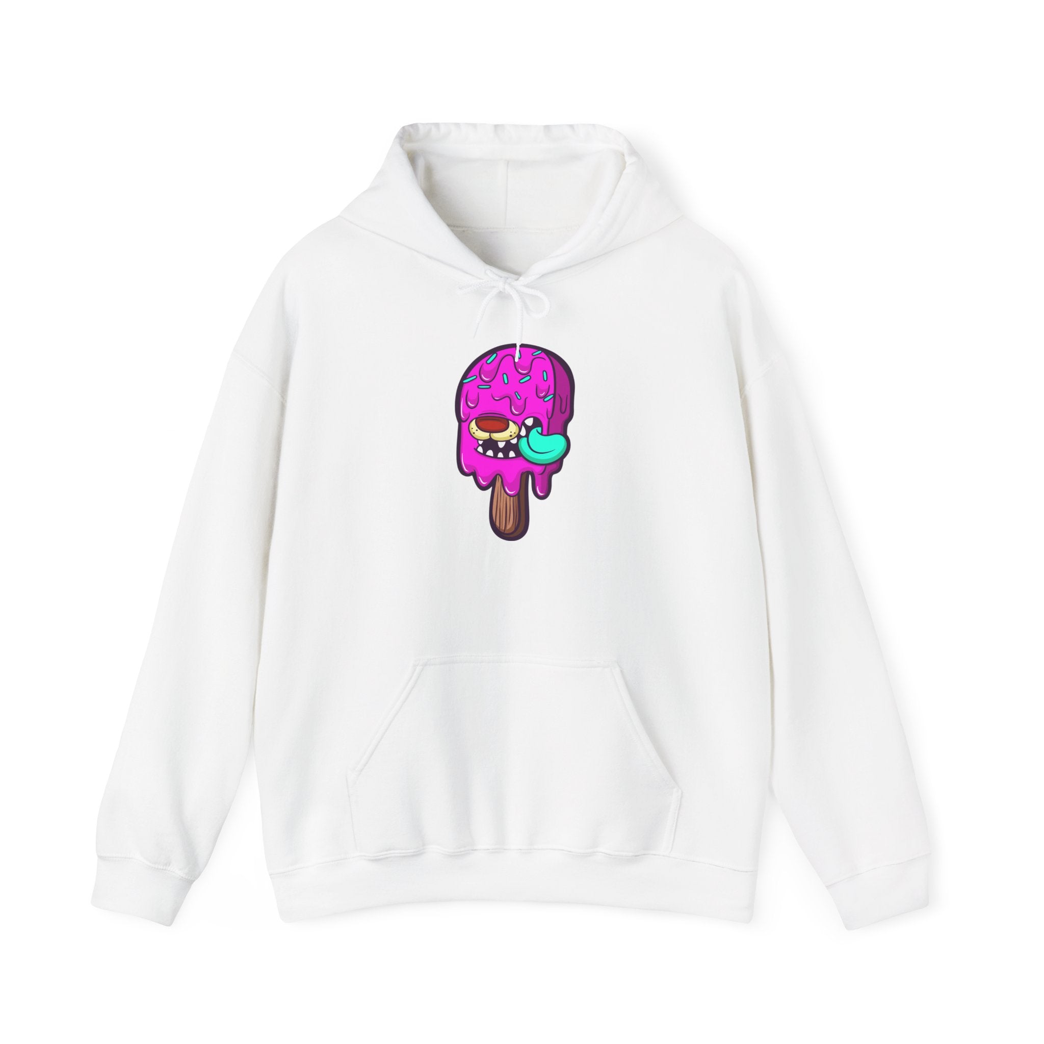 Colorful Ice Cream Graphic Unisex College Hoodie, Fun Pullover for Students, Casual Wear, Great Gift for Birthdays & Holidays, Cozy Hoodie