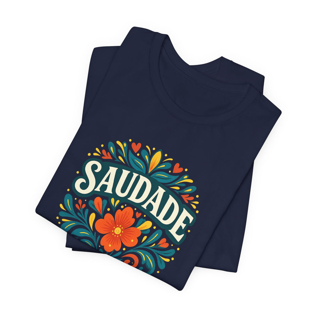 Saudade Floral Graphic Tee — Vintage Portuguese Nostalgia T-Shirt
